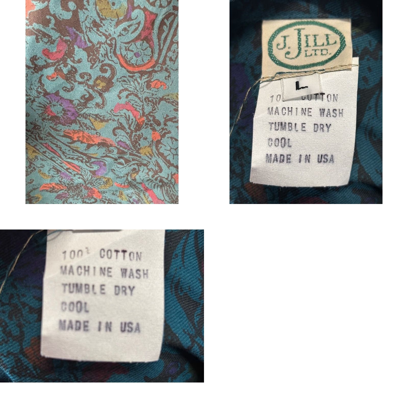 J. Jill Vtg J. Jill Canvas Dress Large Tie Belt Midi Shift Made In USA Cottage Core Size L / US 10 / IT 46 - 8 Thumbnail