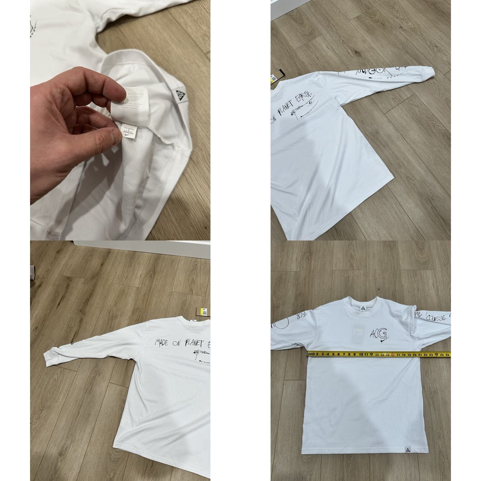 Nike VINTAGE? No. Nike ACG All Conditions Gear Shirt Mens Small Outdoor White Long Sleeve Crew Neck Solid Graphic Print Logo Size US S / EU 44-46 / 1 - 8 Thumbnail