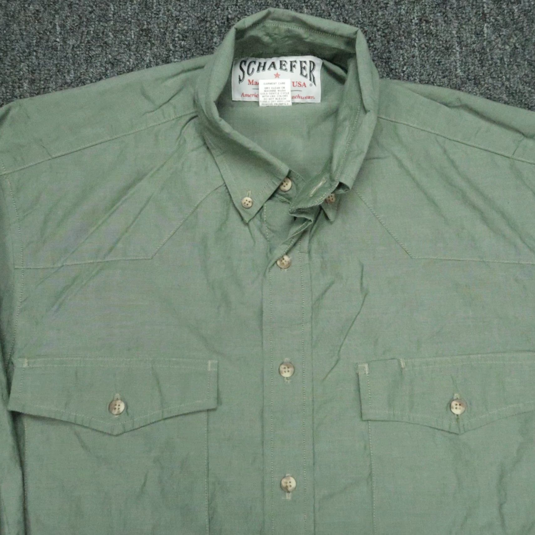Vintage Schaefer Outfitter Shirt Men Medium Green Long Sleeve Button-Down Workwear 7070 Size US M / EU 48-50 / 2 - 2 Thumbnail