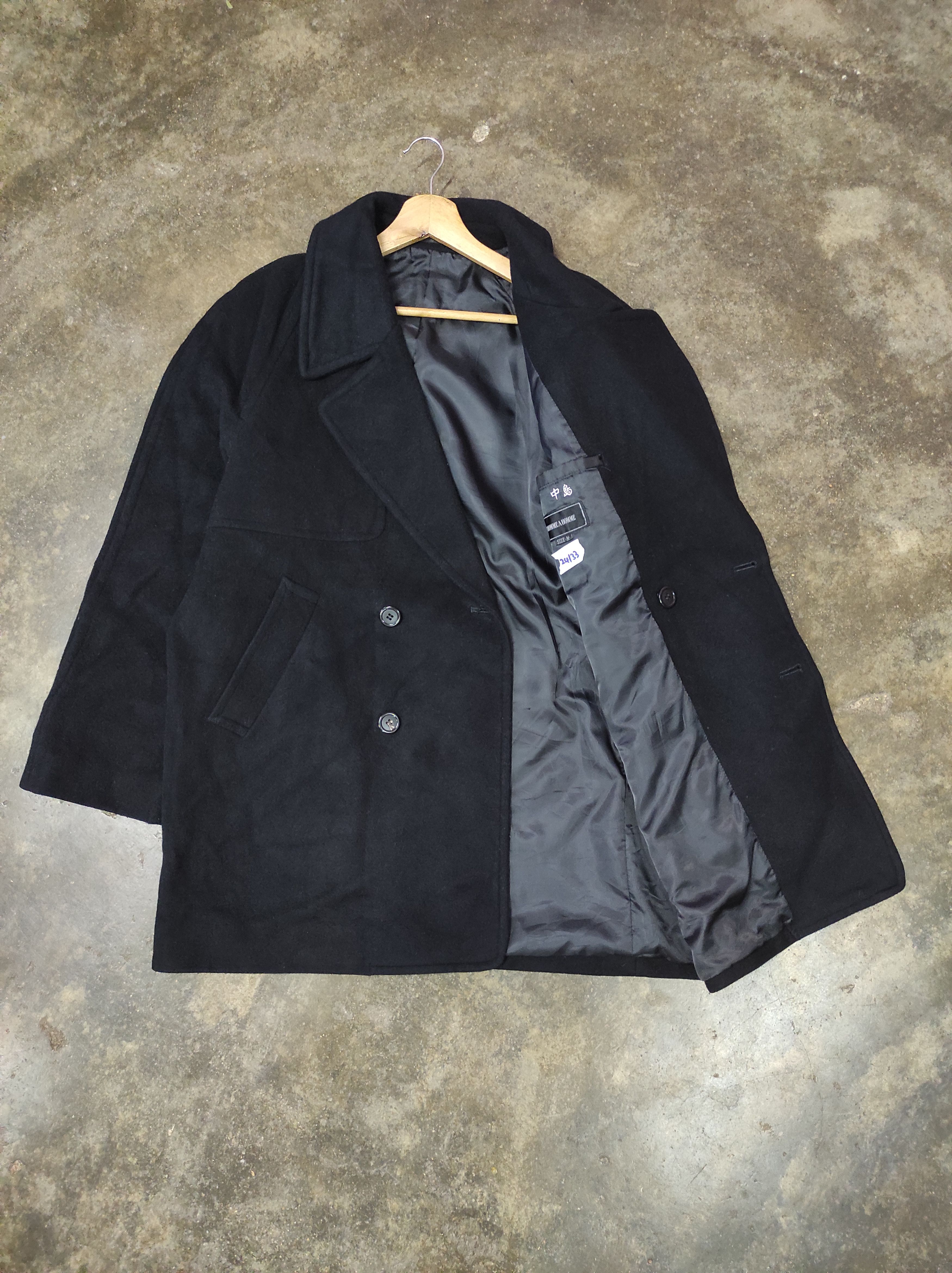 Issey Miyake D HOMME A HOMME DOUBLE BREASTED WOOL OVERCOAT Size US M / EU 48-50 / 2 - 2 Thumbnail