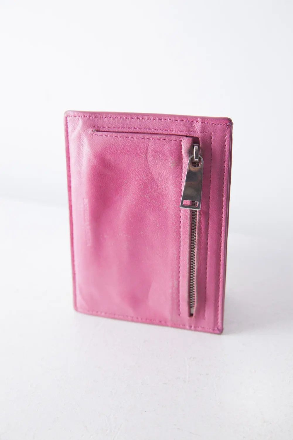 Bottega Veneta Nappa Intrecciato Zip Card Holder Pink Size ONE SIZE - 2 Thumbnail