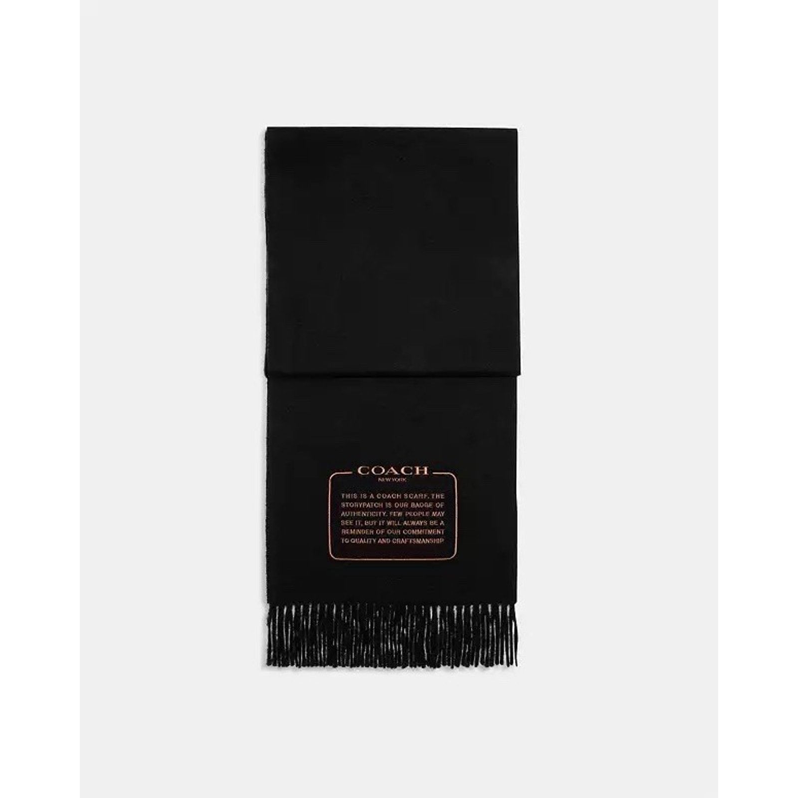 Coach NWT COACH Embroidered Patch Cashmere Muffler Black CB685 Size ONE SIZE - 5 Thumbnail