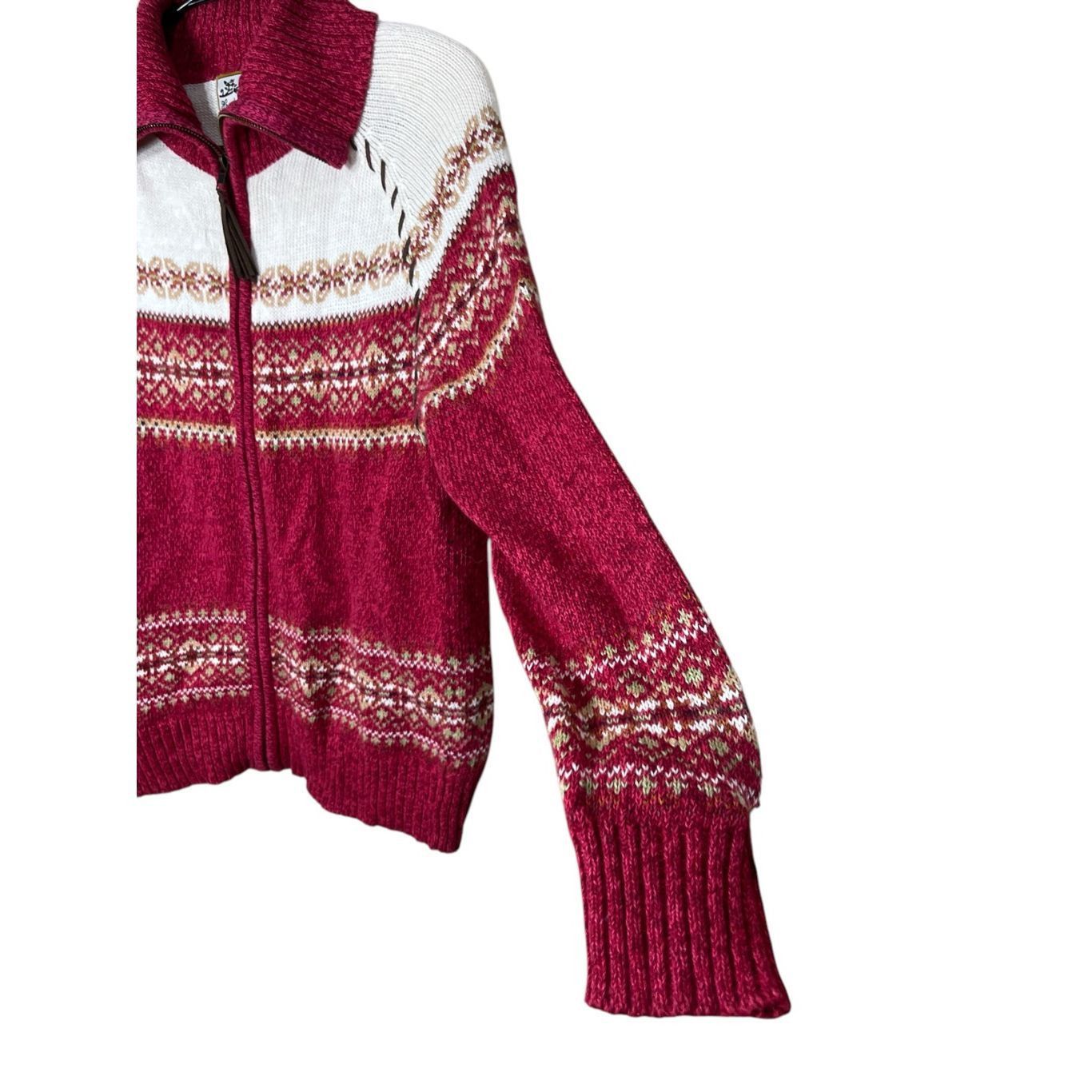 Other Vintage Heirloom Collectibles Cardigan Sweater Zip Up Red Fa Size S / US 4 / IT 40 - 4 Thumbnail