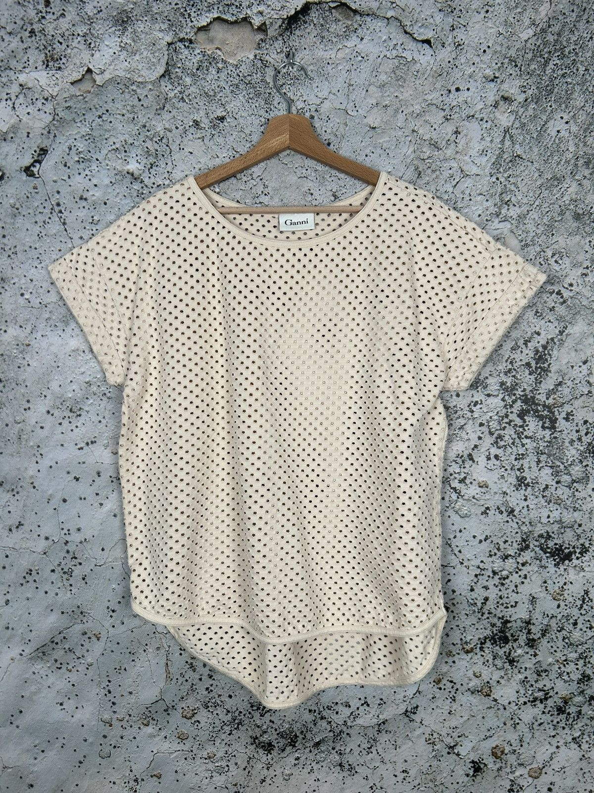Vintage Ganni Distressed Oversized Tee Avant Garde Minimalist Size US M / EU 48-50 / 2 - 1 Thumbnail
