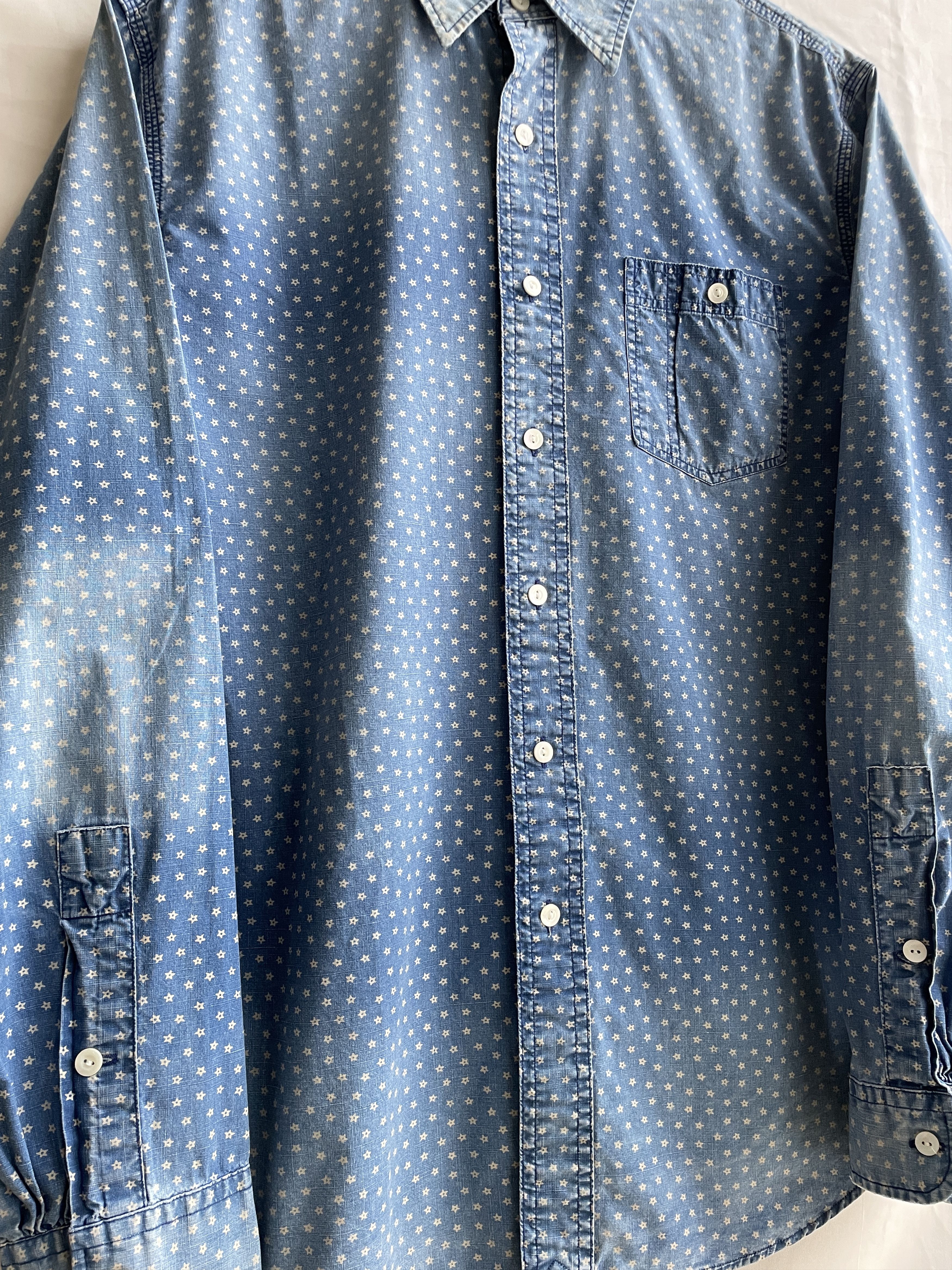 Polo Ralph Lauren Polo Ralph Lauren Indigo Sun Faded Star Pattern Shirt Size L Size US L / EU 52-54 / 3 - 5 Thumbnail