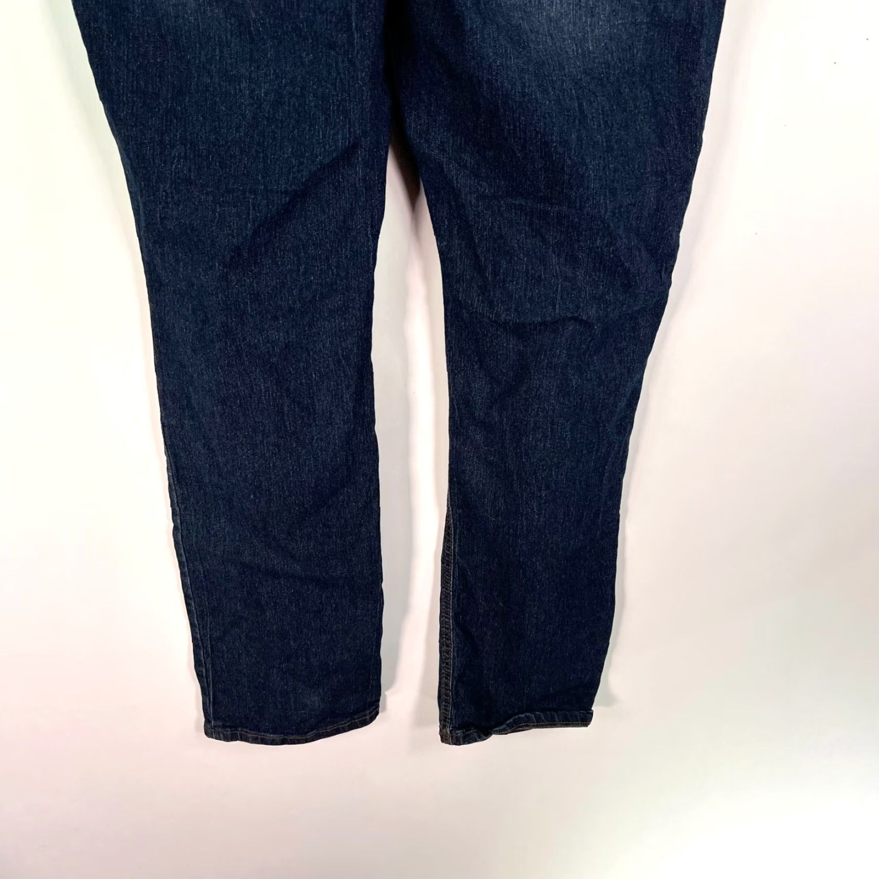 Vintage Natural Reflections Jeans Blue Denim Size 12 36X33 Regular Women Straight Leg Dark Embroidered Pockets Zipper Button Size 34" / US 12 / IT 48 - 6 Thumbnail
