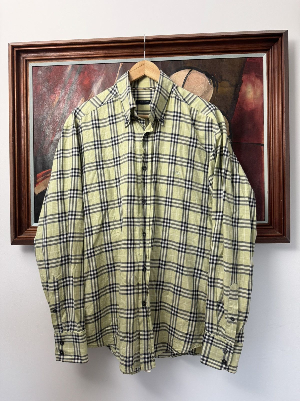 Burberry Burberry Button Up Casual Shirt Yellow NovaCheck Rare Luxury Size US L / EU 52-54 / 3 - 1 Thumbnail