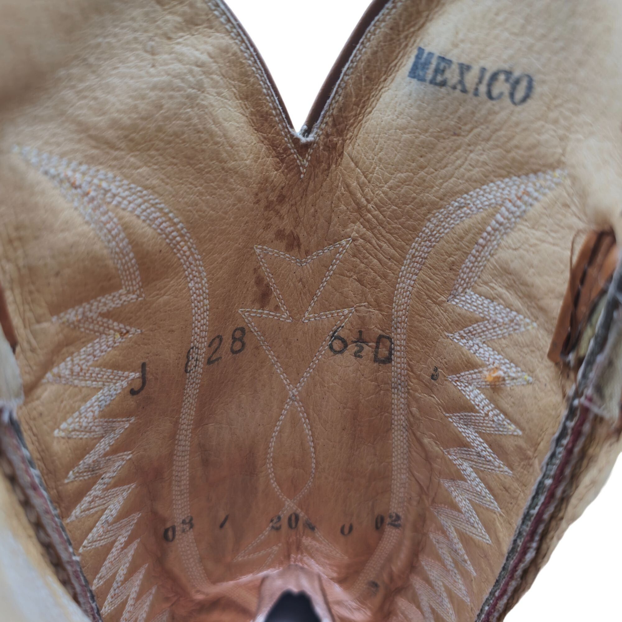 Other Vintage Exotic Hide Mens 6.5D Orange - Brown Leather Boots Size US 6.5 / EU 39-40 - 7 Thumbnail