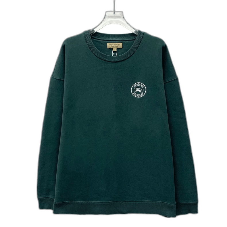 Burberry Burberry Green Logo Embroidered Cotton Sweatshirt Size US L / EU 52-54 / 3 - 1 Thumbnail
