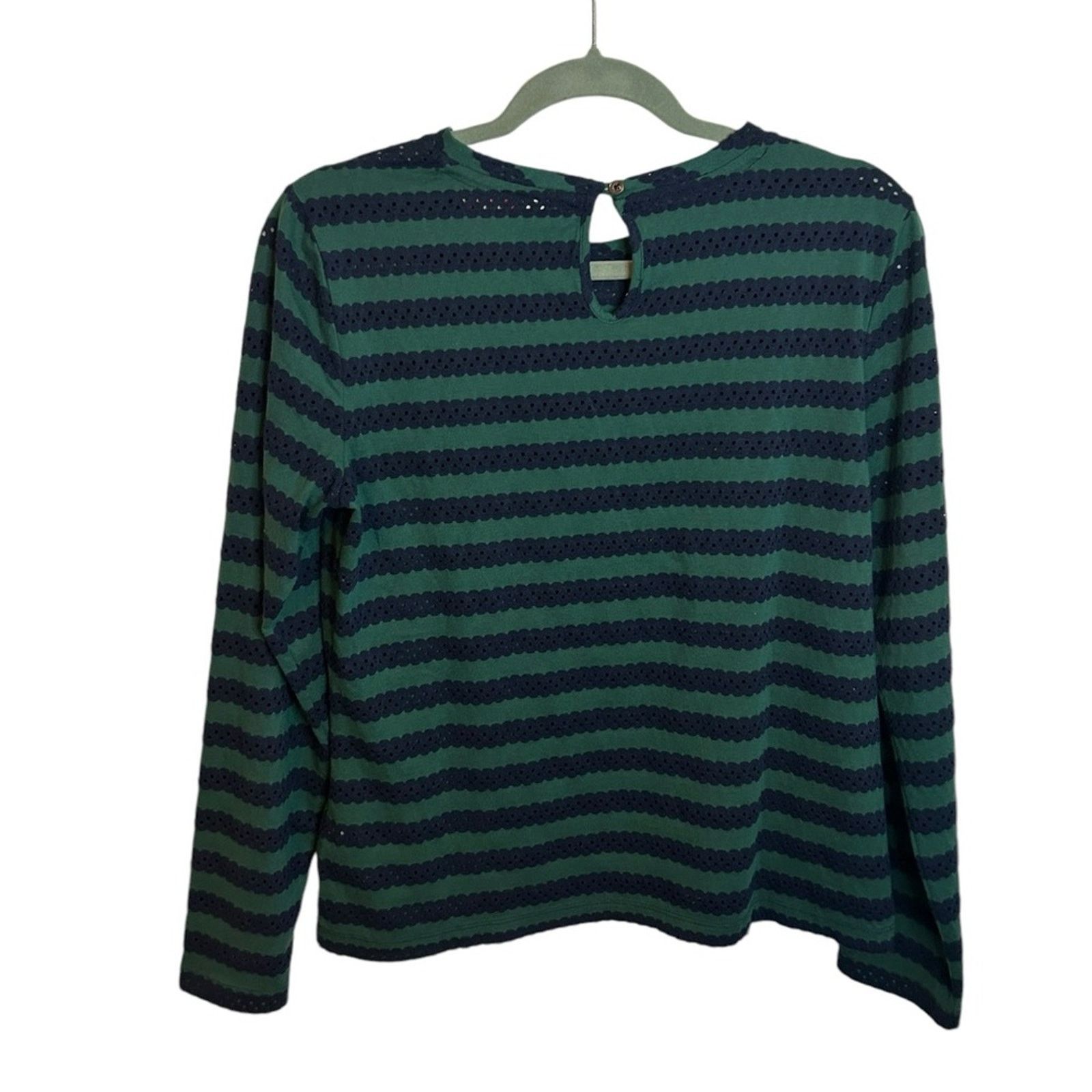 Brooks Brothers Brooks Brothers Red Fleece Striped Eyelet Top Size M / US 6-8 / IT 42-44 - 2 Thumbnail