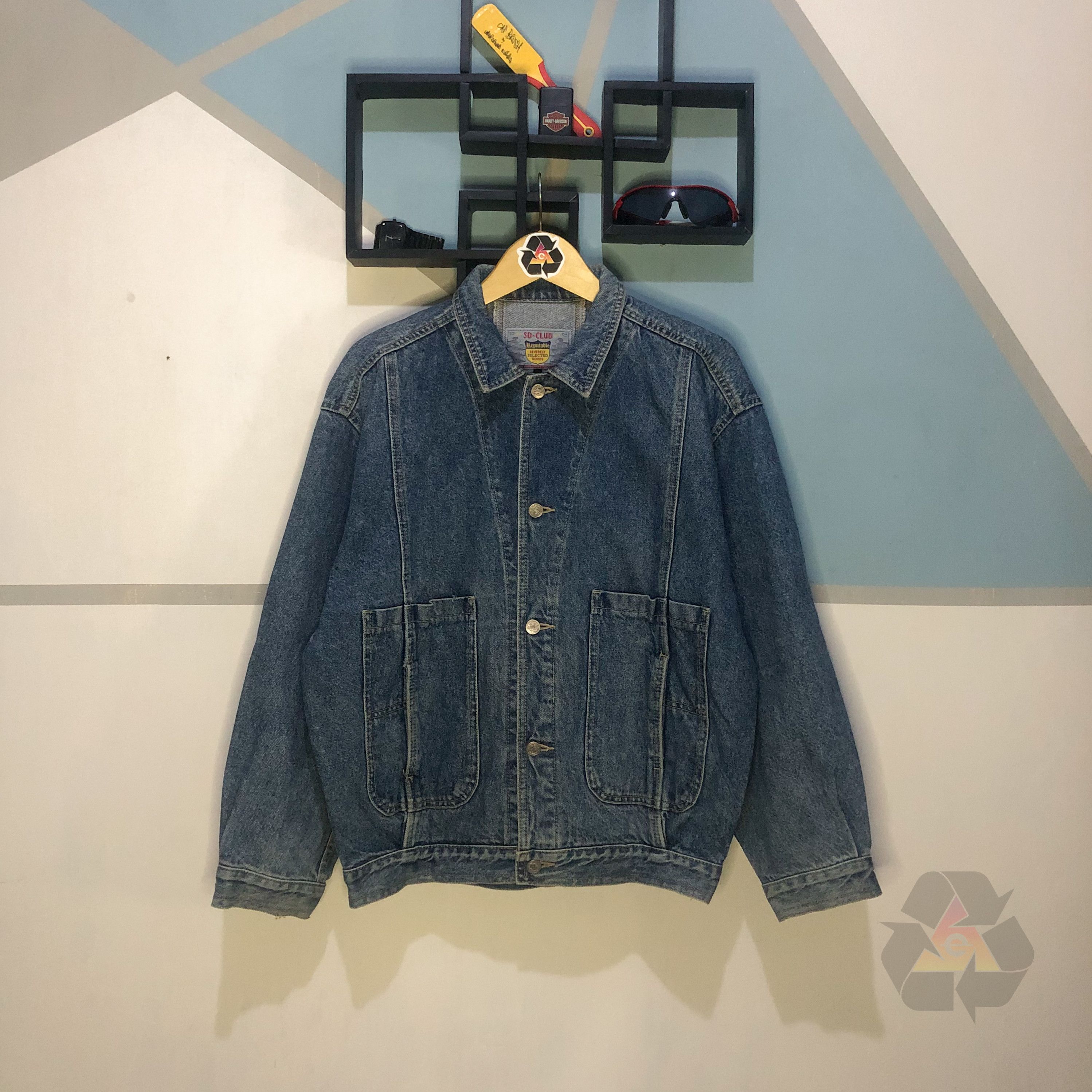 Vintage Vintage 90s SD CLUB Severely Selected Goods Denim Jacket Size US L / EU 52-54 / 3 - 2 Thumbnail