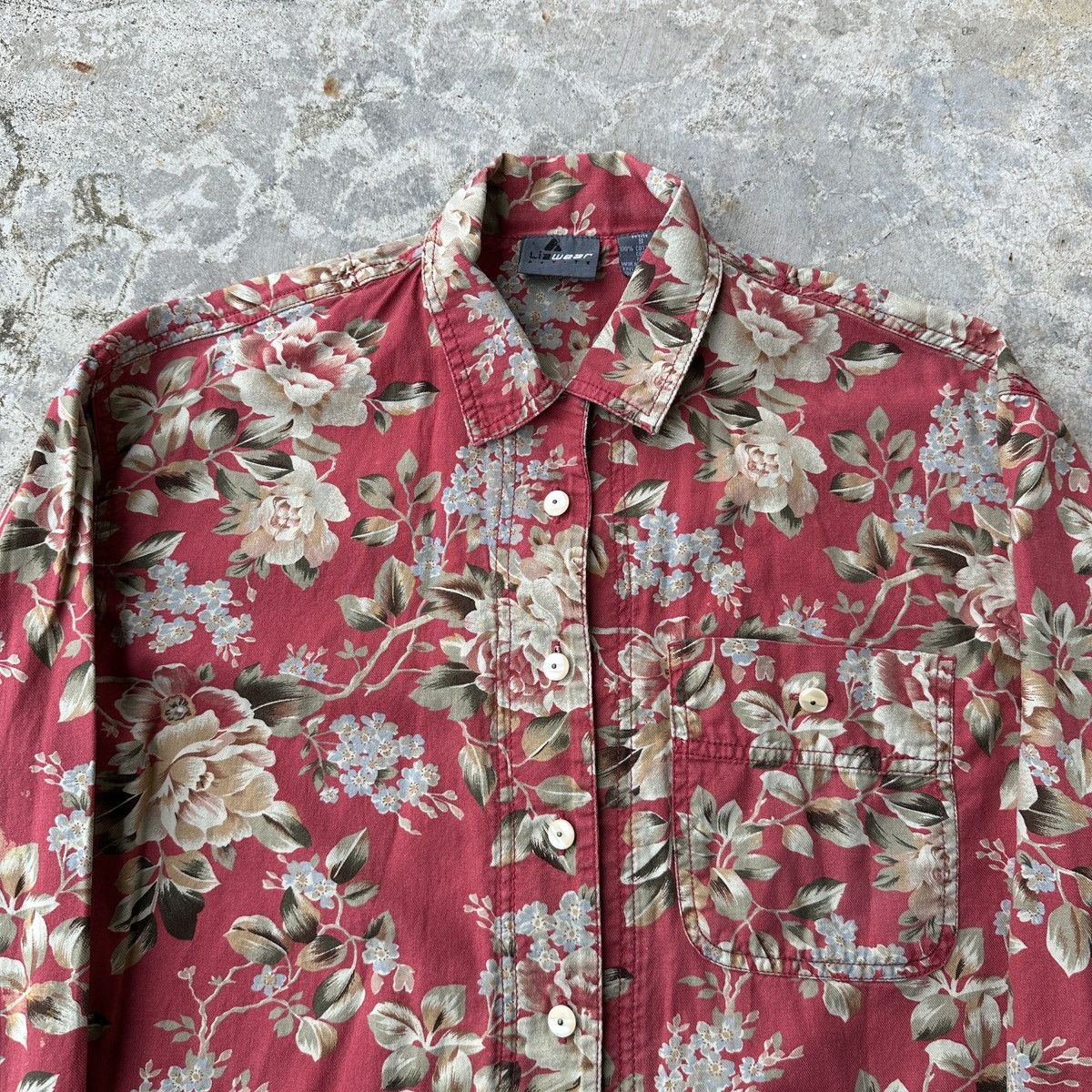 Vintage 90s Lia wear floral flowers button up shirt allover print Size US S / EU 44-46 / 1 - 4 Thumbnail