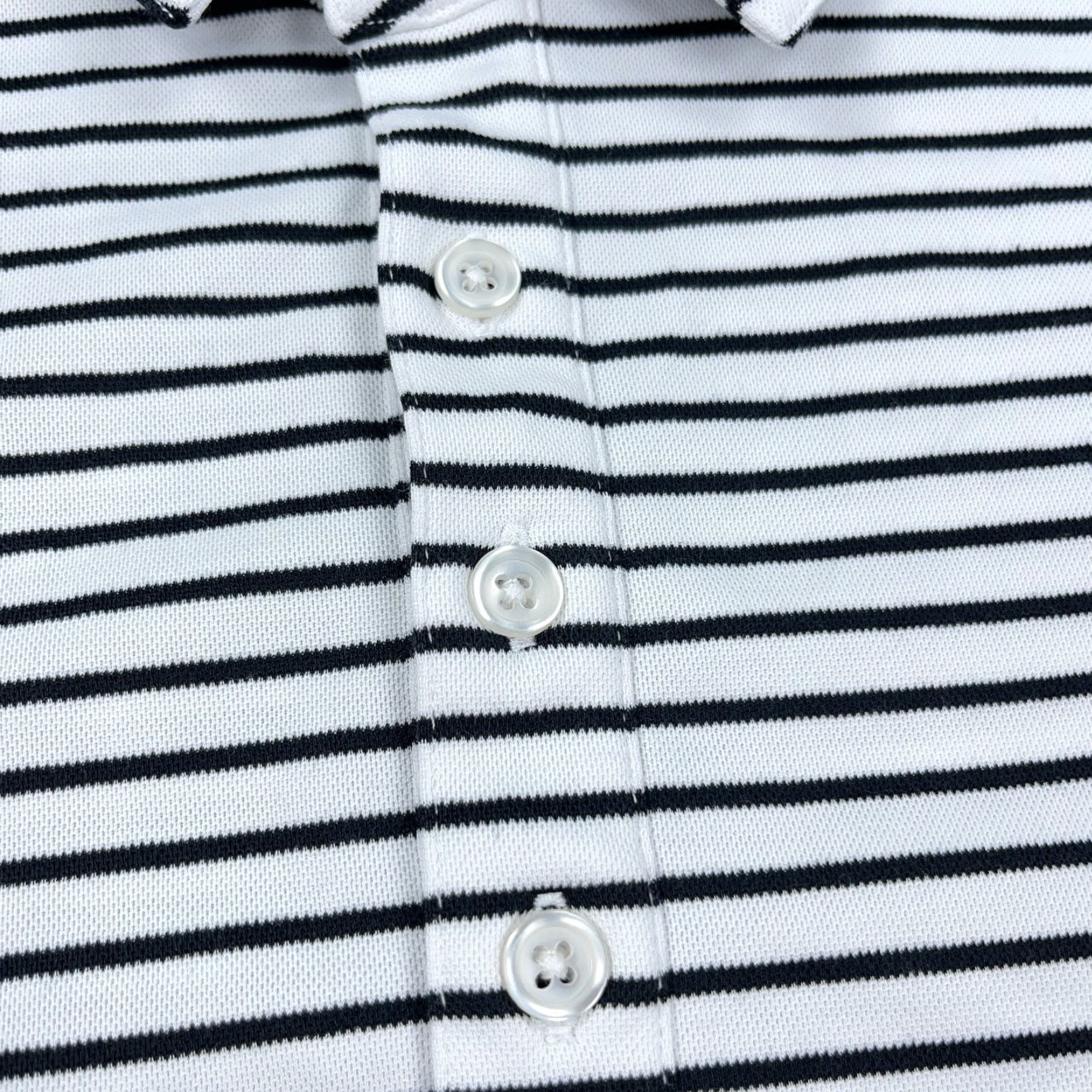 Vintage Devereux Polo Shirt Men XL Black White Performance Golf Tennis Basic Adult Polo Shirt XL Black White Men Regular Short Sleeve Striped Pattern Size US XL / EU 56 / 4 - 4 Thumbnail