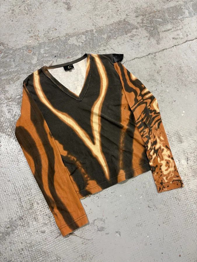 Just Cavalli SS2002 Cavalli Orange Lava Hallucination Longsleeve T-Shirt Size S / US 4 / IT 40 - 4 Thumbnail