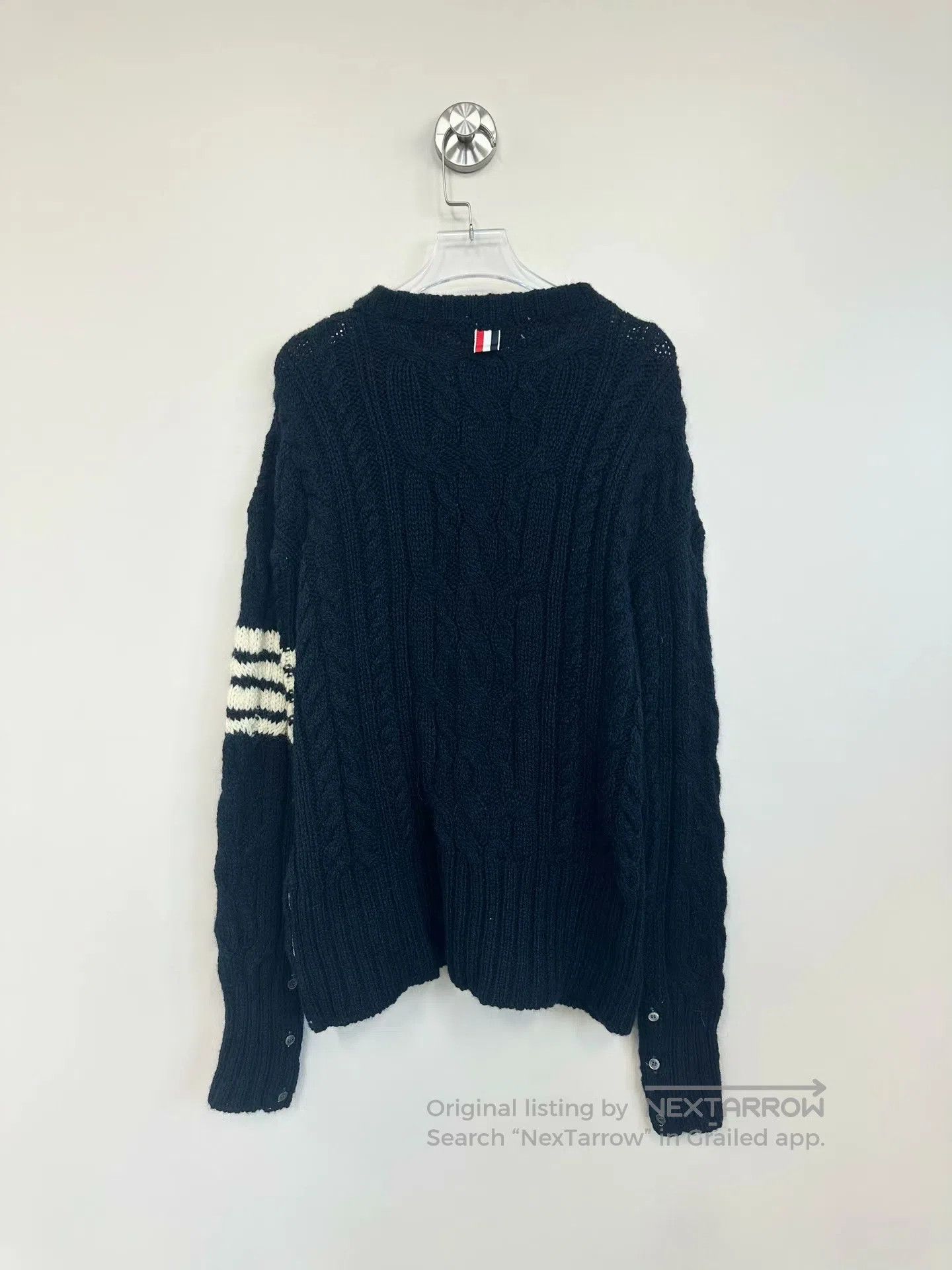 Thom Browne Thom Browne Dark Blue Classic Striped Knit Sweater| Size S / US 4 / IT 40 - 2 Thumbnail