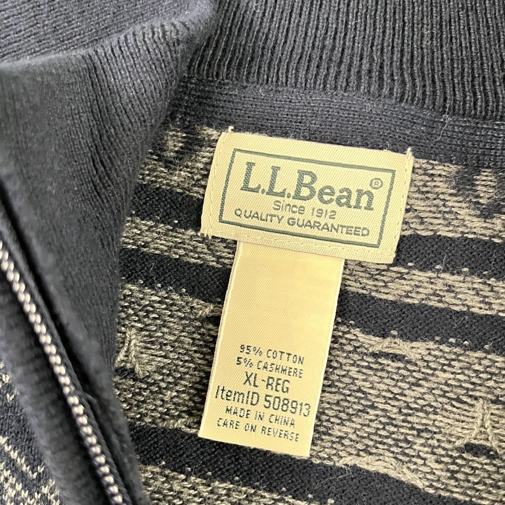 Vintage VINTAGE LL BEAN Sweater Mens XL Reg Fair Isle 5% Cashmere Blend Quarter 1/4 Zip Pullover Size US XL / EU 56 / 4 - 2 Thumbnail