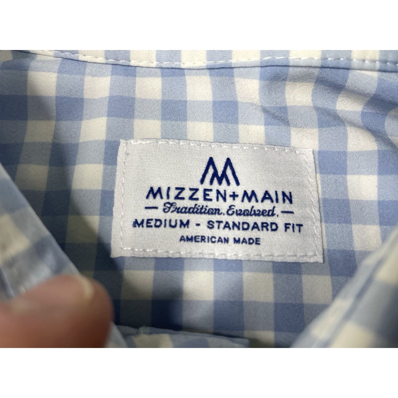 Mizzen+Main Mizzen+Main Shirt Button-Up Long Sleeve Check Blue Blue - Men’s Medium Regular 52% Polyester 48% Spandex Breather Dress Shirt Business Casual Travel Size US M / EU 48-50 / 2 - 3 Thumbnail