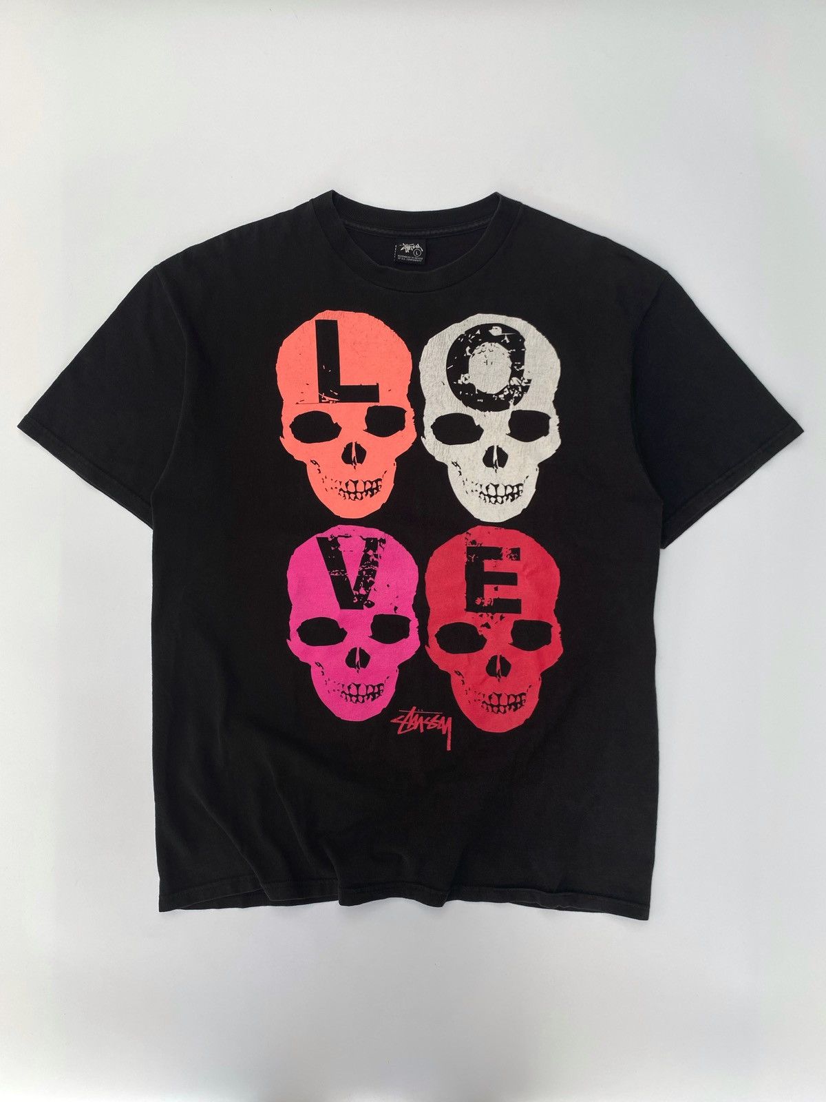 Stussy Stussy Apocalypse Tee T-shirt Skeleton 8 Ball Black L - NWT