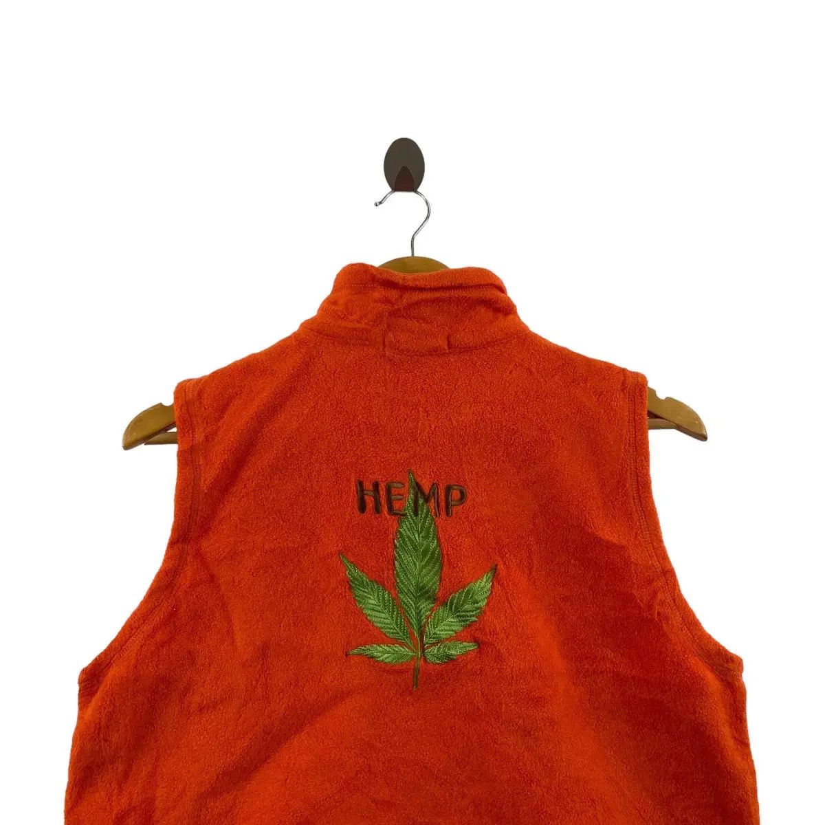 Giordano GIORDANO Hemp Embroidered Logo Half Zipper Fleece Vest Size M / US 6-8 / IT 42-44 - 4 Thumbnail