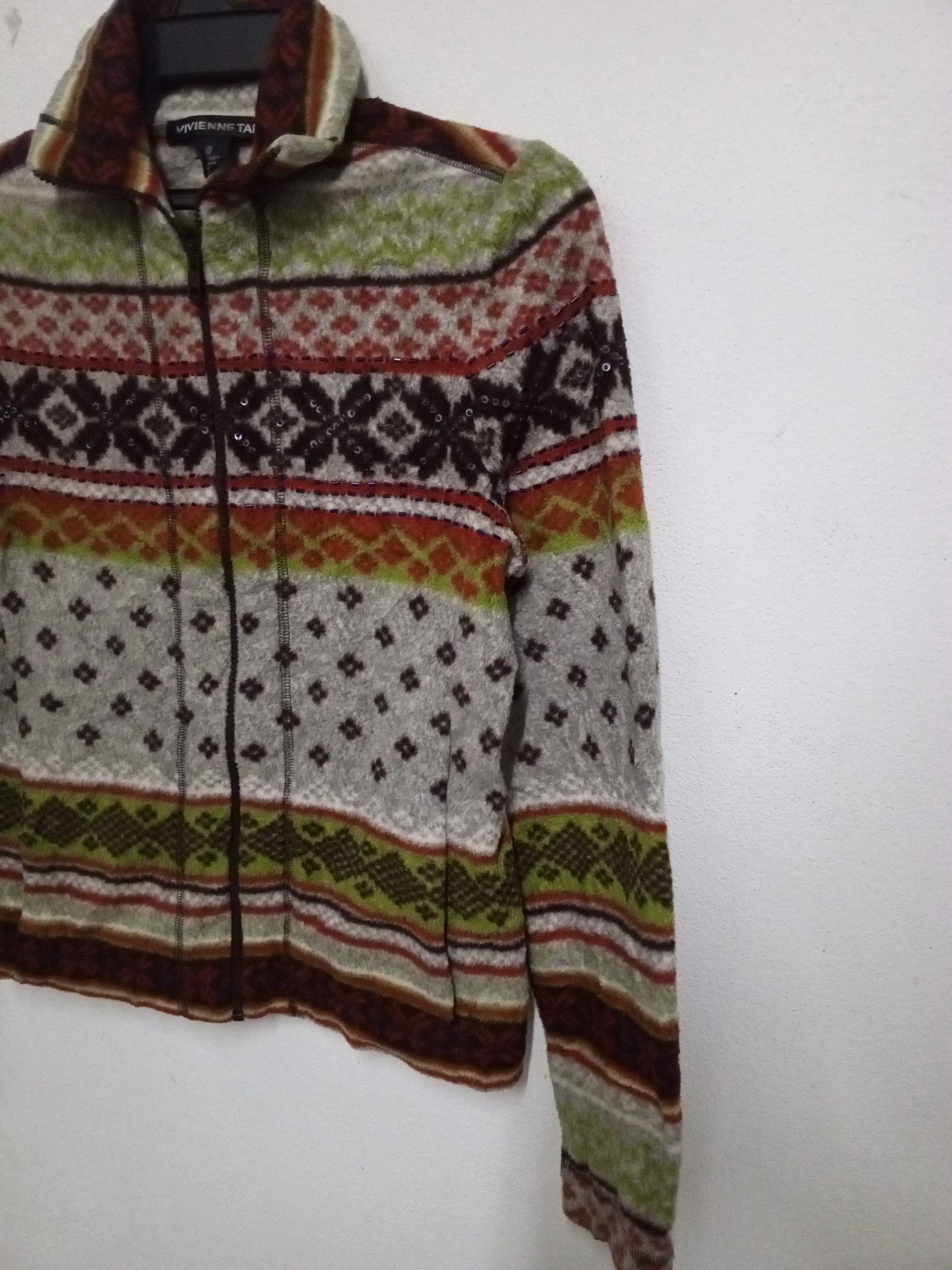 Vivienne Tam 🔥RARE ITEM🔥VIVIENNE TAM FLEECE JACKET MULTICOLOR Size S / US 4 / IT 40 - 3 Thumbnail