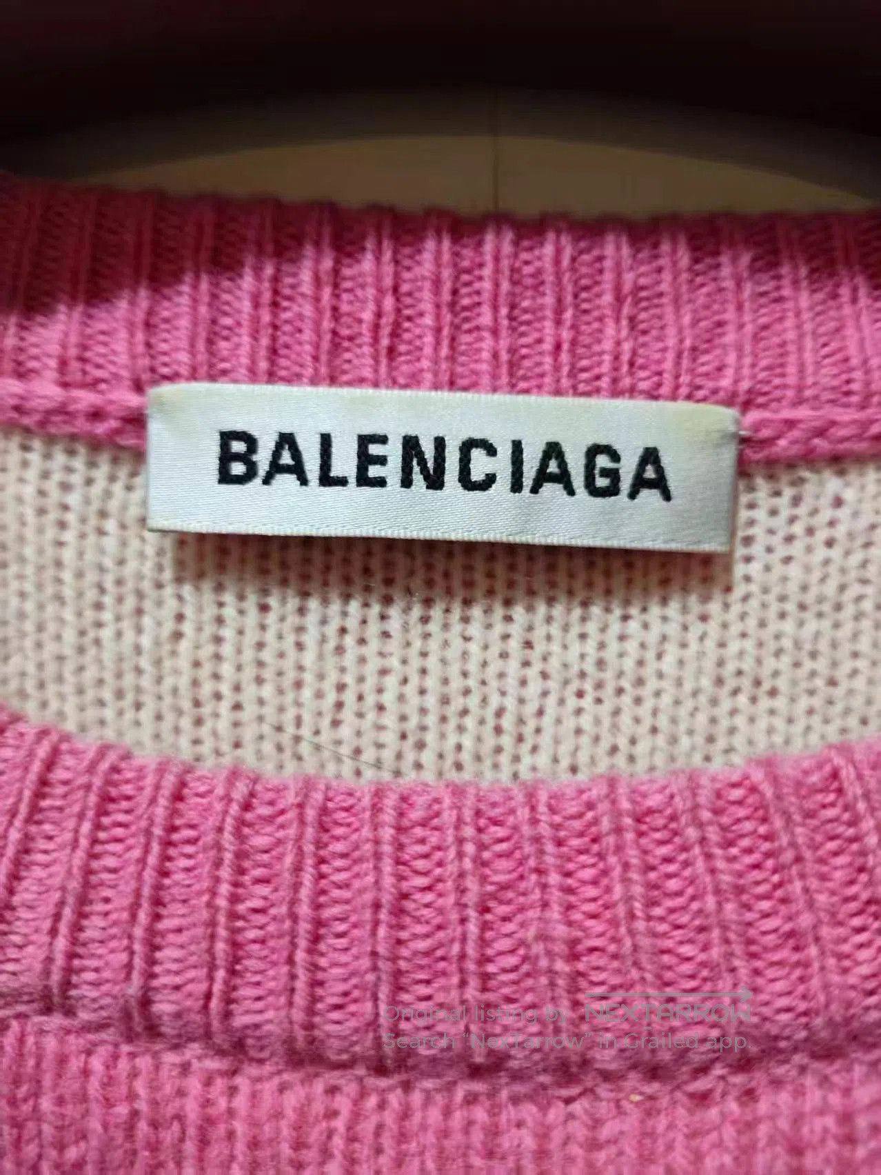 Balenciaga Pink Oversized Sweater with All-Over Print. Size US XS / EU 42 / 0 - 3 Thumbnail