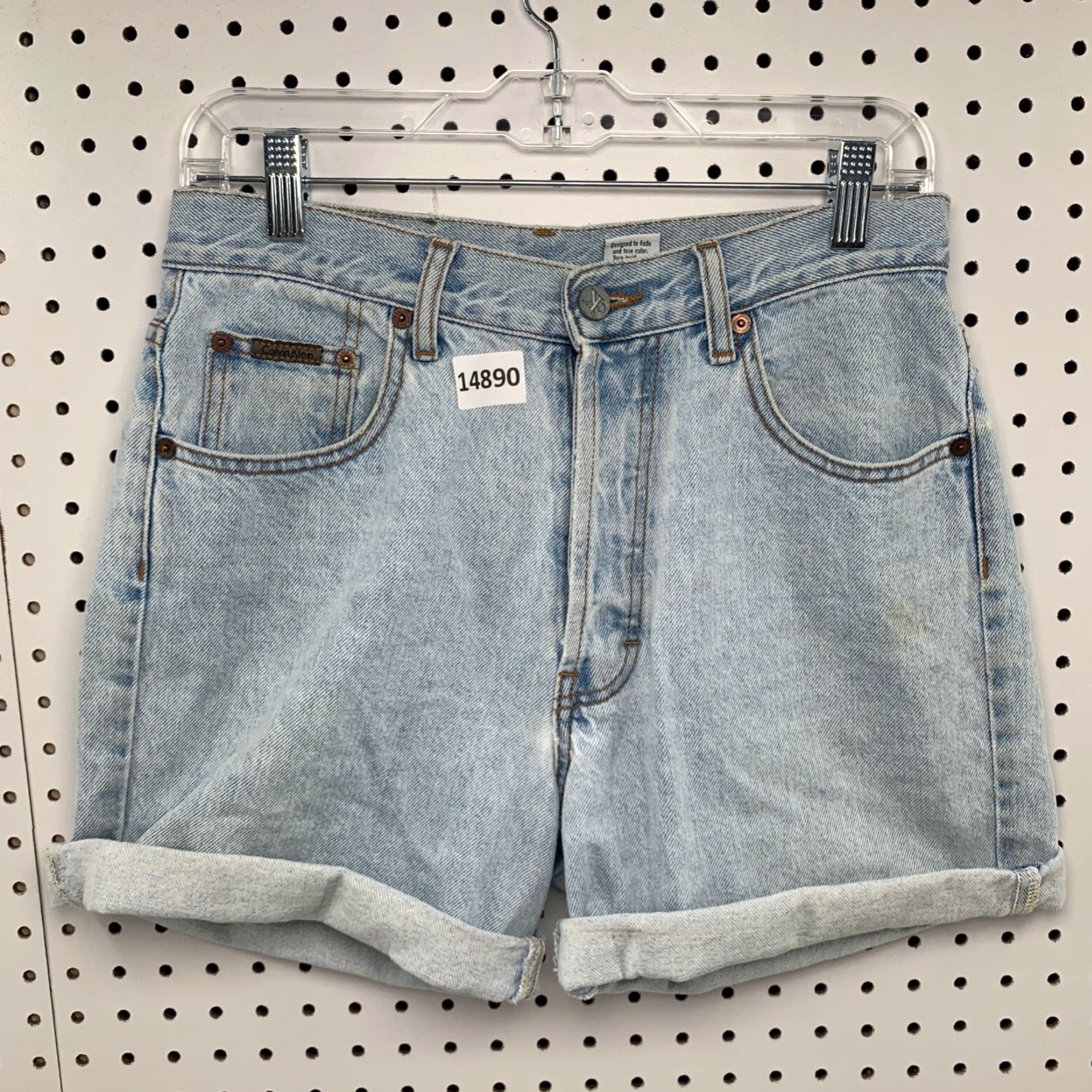 Calvin Klein Vintage Calvin Klein CK Women's Denim Shorts Sz 30 Light Wash USA Made 90s Biker Style Size 30" / US 8 / IT 44 - 6 Thumbnail