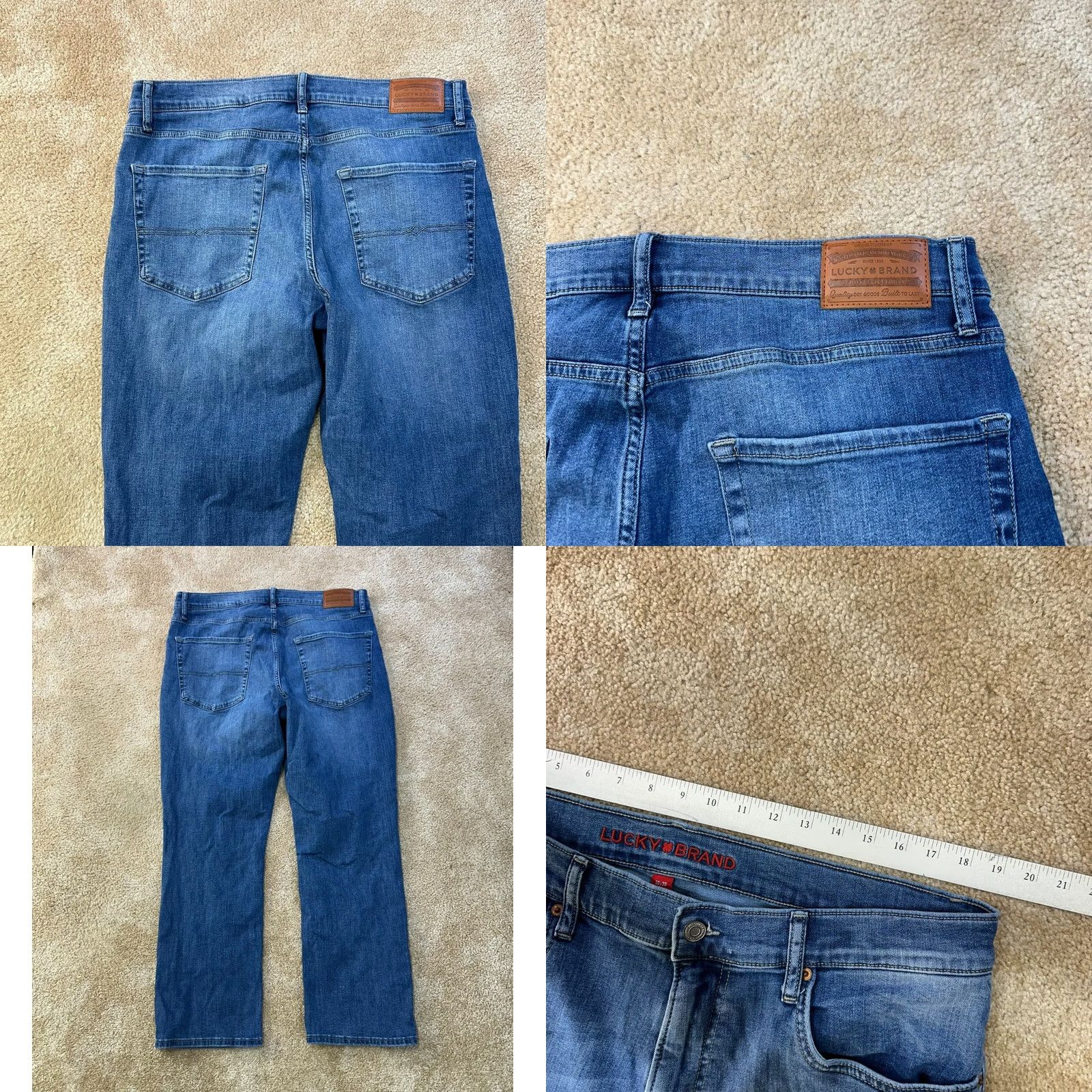 Lucky Brand Lucky Brand 223 Straight Jeans Men's 36x30 Blue Denim Stretch 5-Pocket Regular Waist Vintage No Size US 36 / EU 52 - 8 Thumbnail