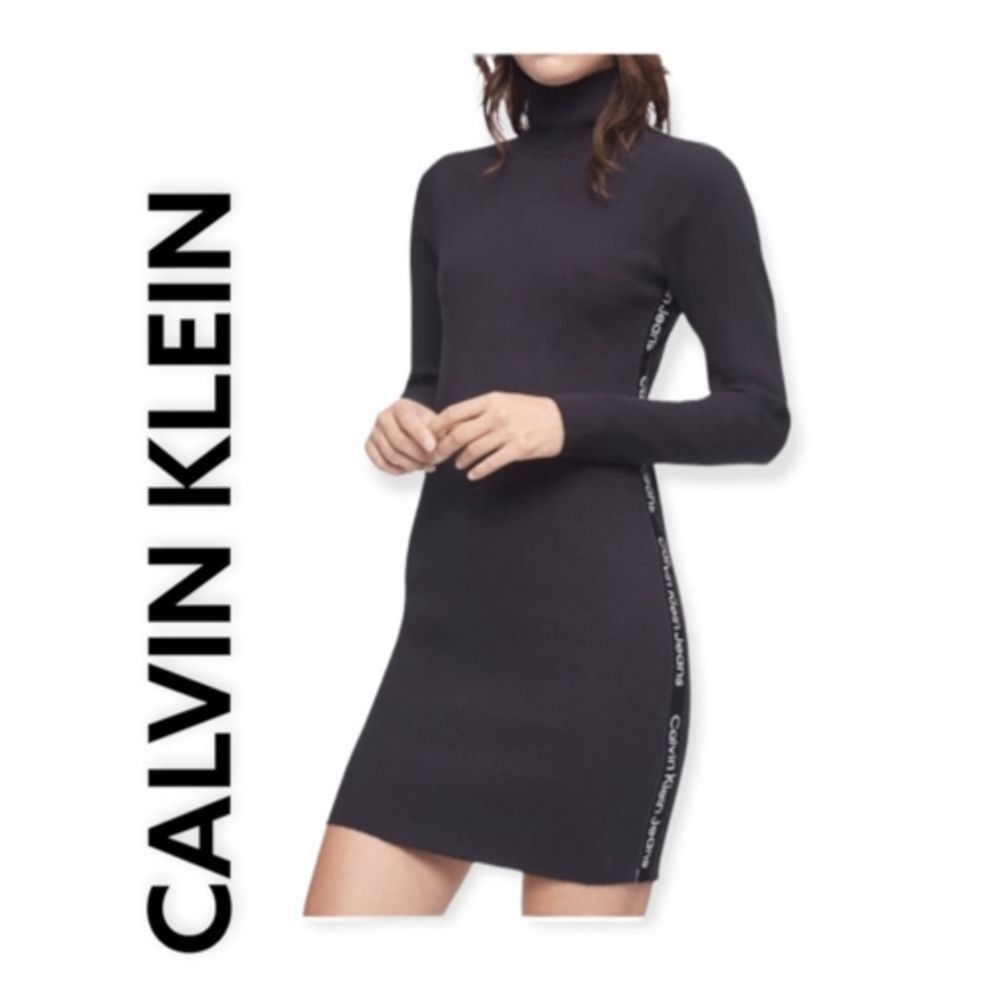 Calvin Klein CALVIN KLEIN Logo Tape Ribbed Mock Neck Zip size XL Size XL / US 12-14 / IT 48-50 - 1 Thumbnail