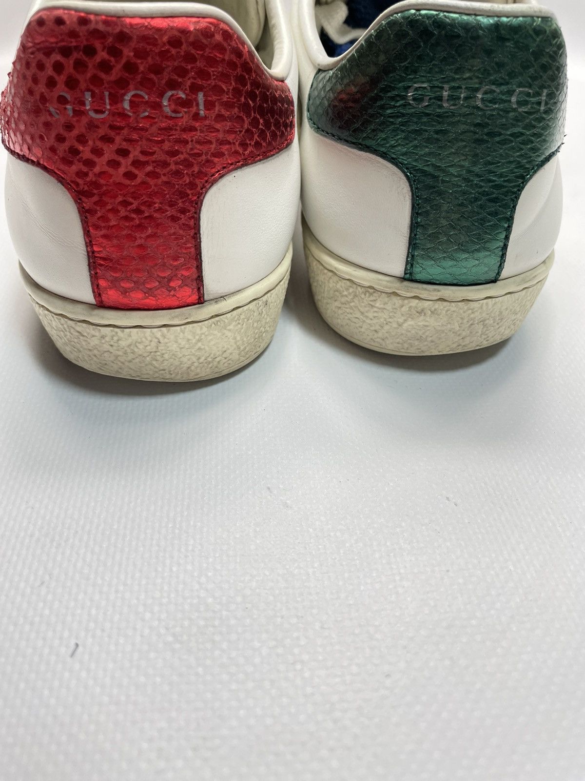 Gucci Gucci Ace Bee Embroidered Web White Leather Trainer Size US 5 / EU 37 - 5 Thumbnail