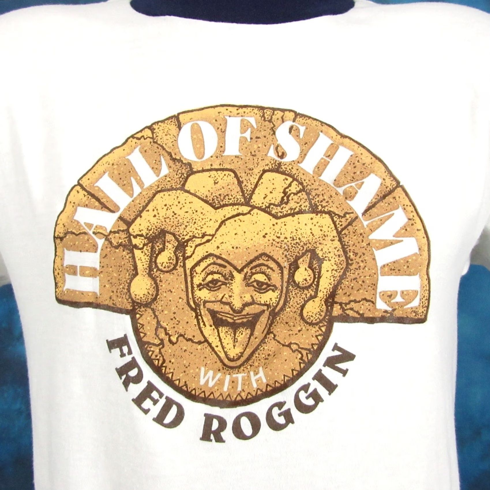 FRED vtg 80s NBC FRED ROGGIN HALL OF SHAME LOS ANGELES TV RINGER T-Shirt S california shirts Mens White 80s 90s Size US S / EU 44-46 / 1 - 4 Thumbnail