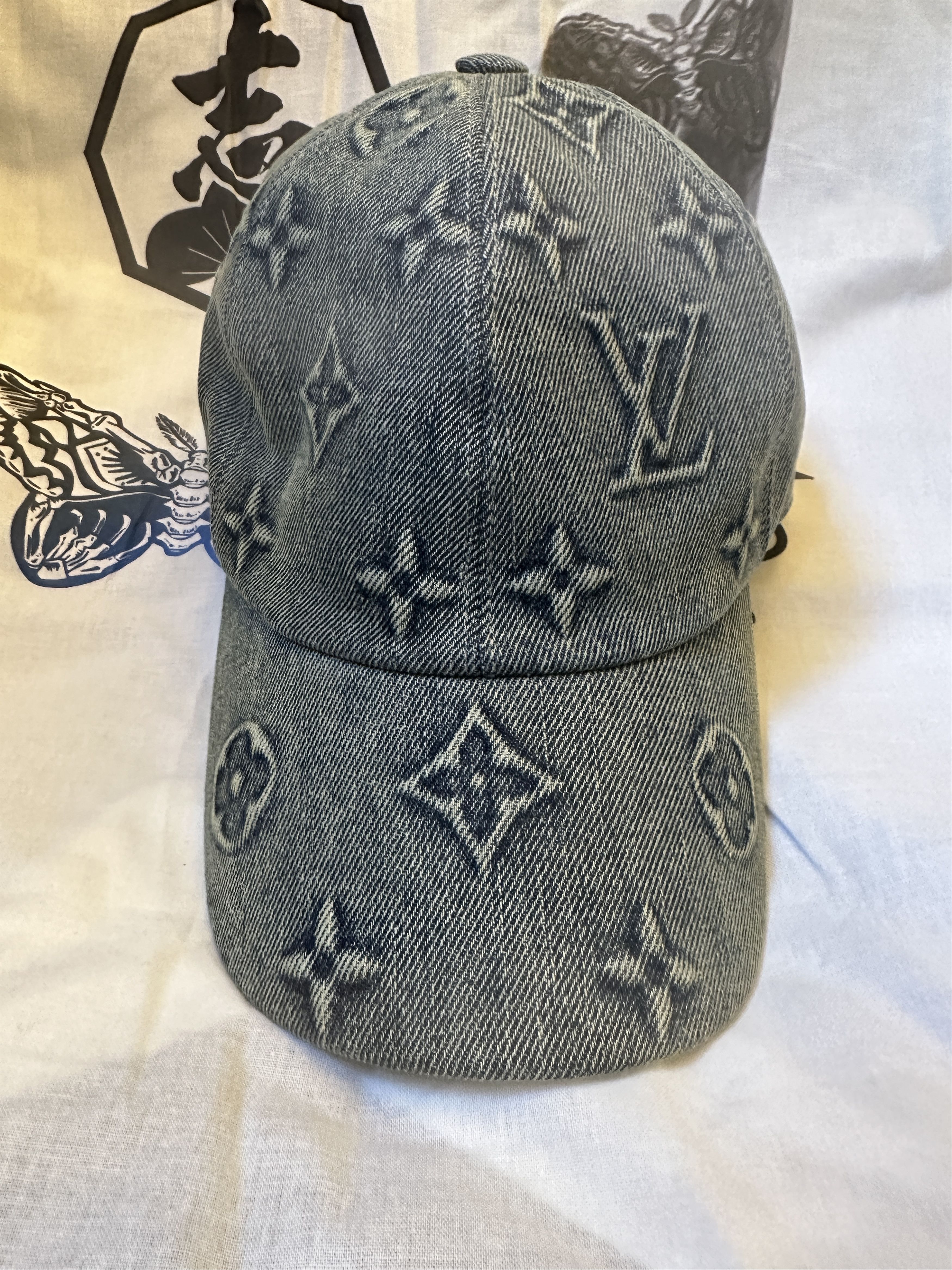 Louis Vuitton New LV Monogram Washed Denim Cap Grailed