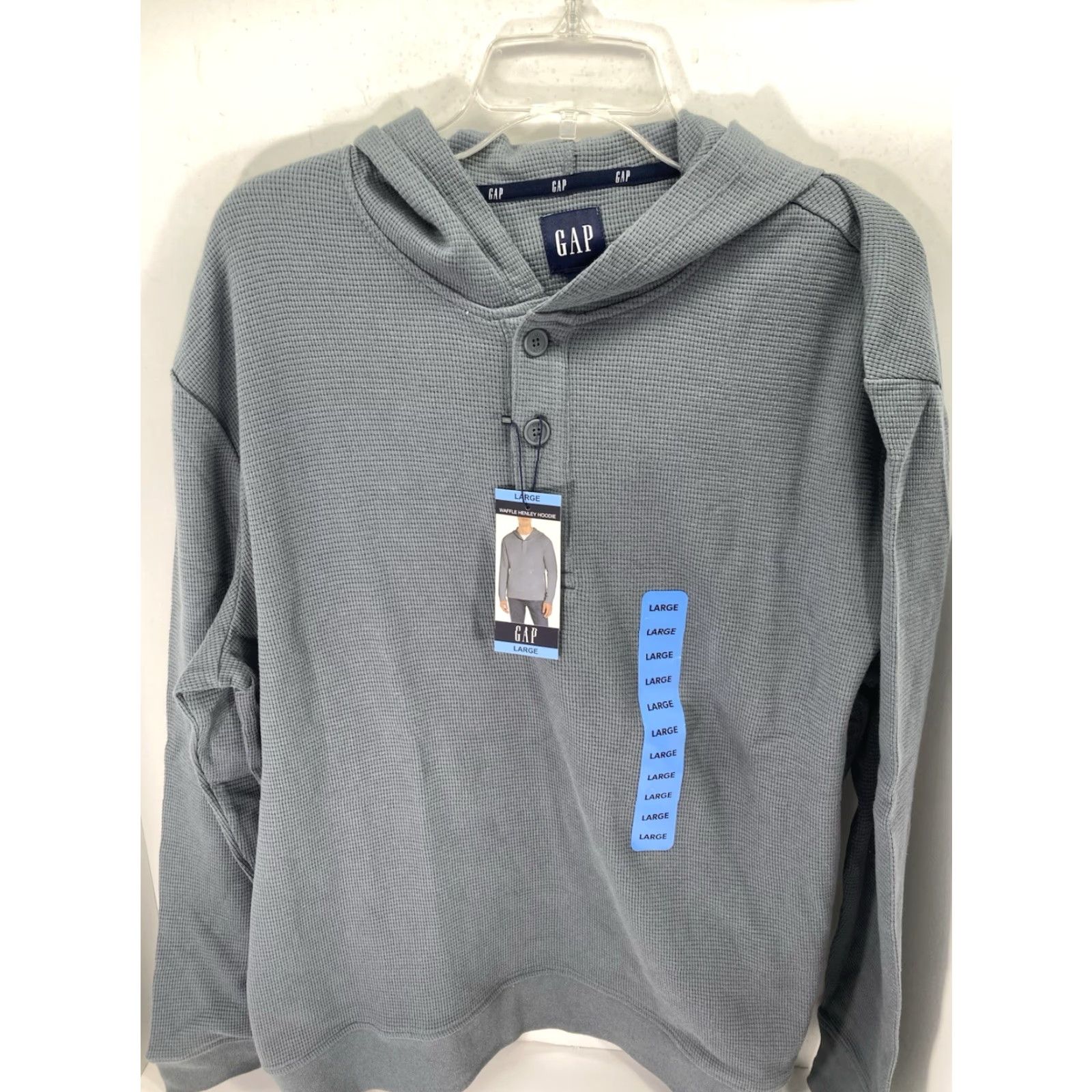 Gap VINTAGE Gap Waffle Henley Hoodie Shirt Men Large Gray Long Sleeve Pullover NWT Size US L / EU 52-54 / 3 - 2 Thumbnail
