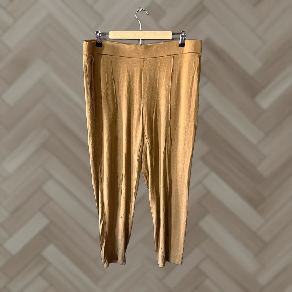 J. Jill Purejill Womens Pants Fleece Brown Pull On XL Tranquility Size 40" / US 18 - 1 Thumbnail
