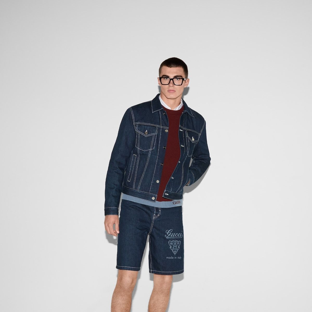 Gucci o1loc1c1125 815625 Lasered Denim Jacket in Dark Blue Size US XL / EU 56 / 4 - 6 Thumbnail