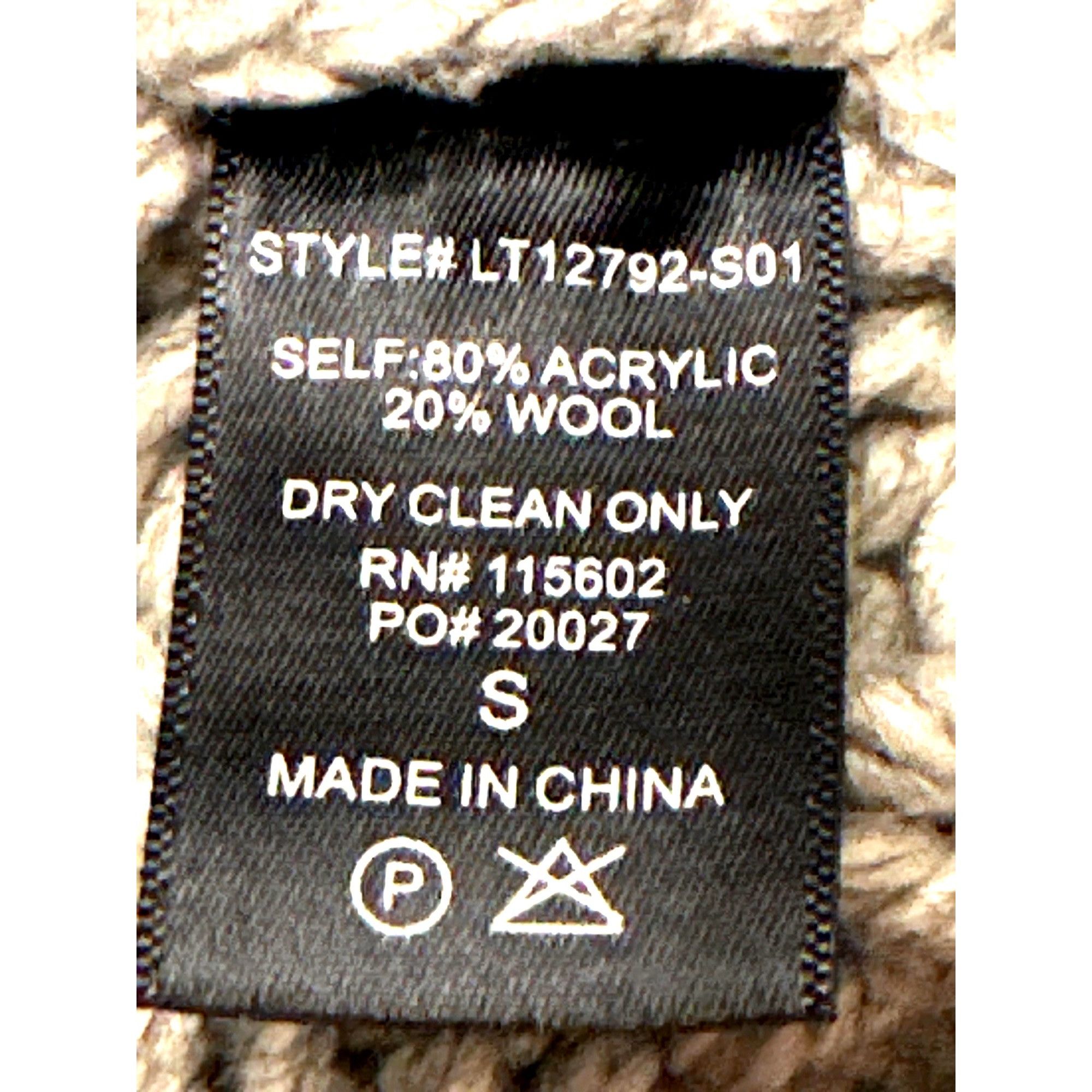 Other LUSH Small Oatmeal Chunky Turtleneck Sweater Cropped Texture Size S / US 4 / IT 40 - 10 Thumbnail