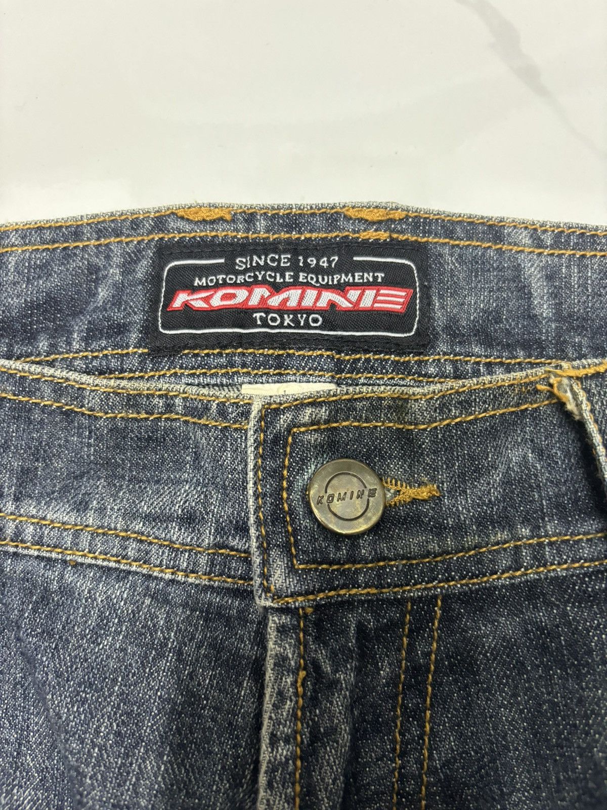 Kadoya ❤️‍🔥VINTAGE KOMINE TOKYO MOTORCYCLE DENIM JEANS Size US 30 / EU 46 - 9 Thumbnail