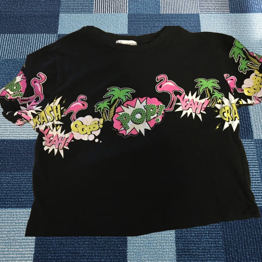 Rains Sweet Rain T-Shirt Cropped Sleeveless Multicolor Flamingo Print Crew Neck S Regular Women Boys Mens? Size S / US 4 / IT 40 - 1 Thumbnail