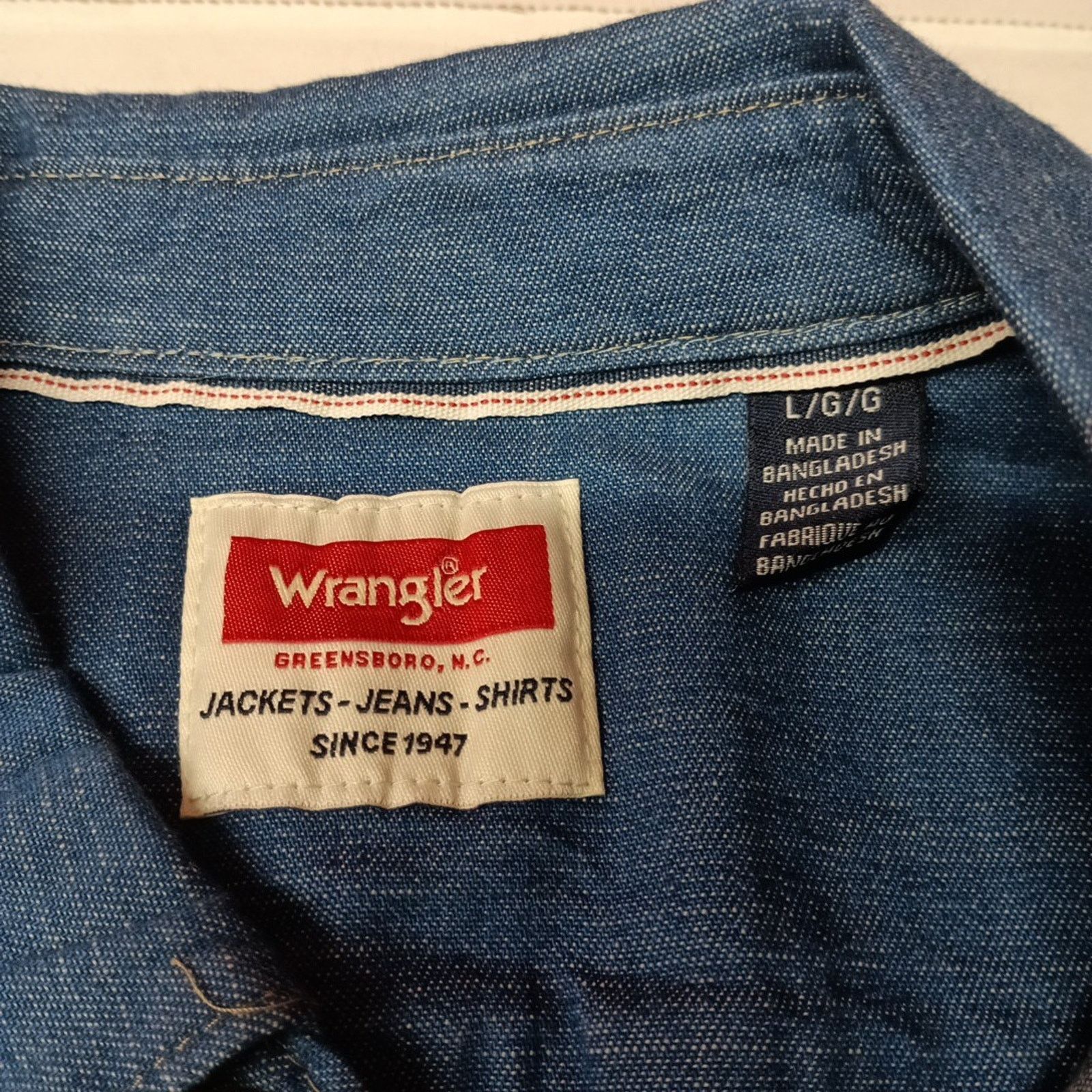 Wrangler Wrangler Cowboy Wash Snap Denim Shirt Mens Size L Large Blue Size US L / EU 52-54 / 3 - 3 Thumbnail