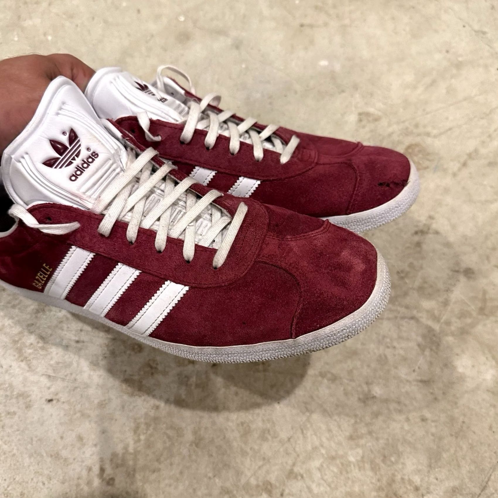 Adidas ADIDAS Gazelle Collegiate Suede Sneaker Men Size 13.5 Burgundy White Sole B41645 Size US 14 / EU 47 - 3 Thumbnail
