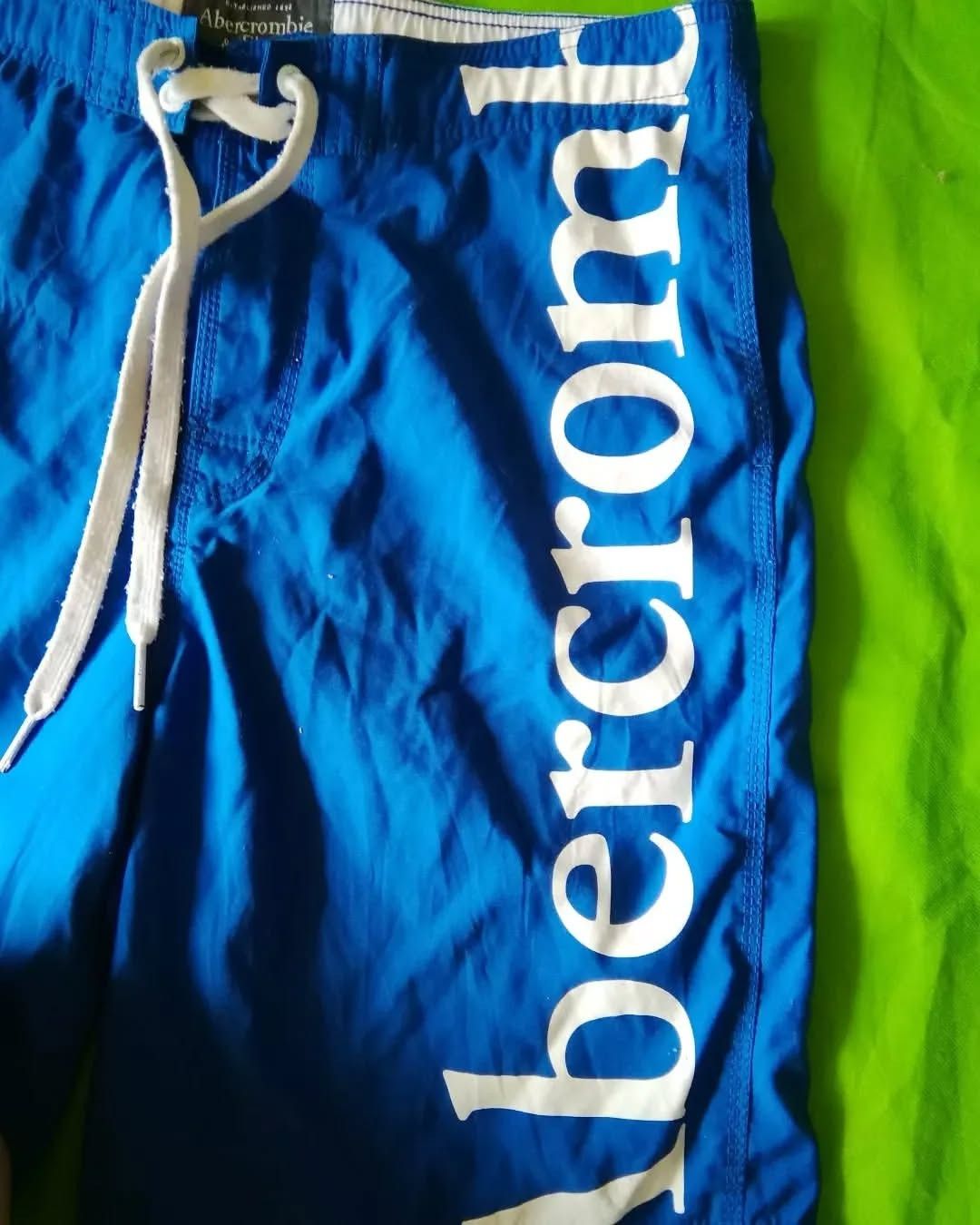 Abercrombie & Fitch Abercrombie and Fitch Blue Spellout Short Pants Y2K Size US 39 - 2 Thumbnail