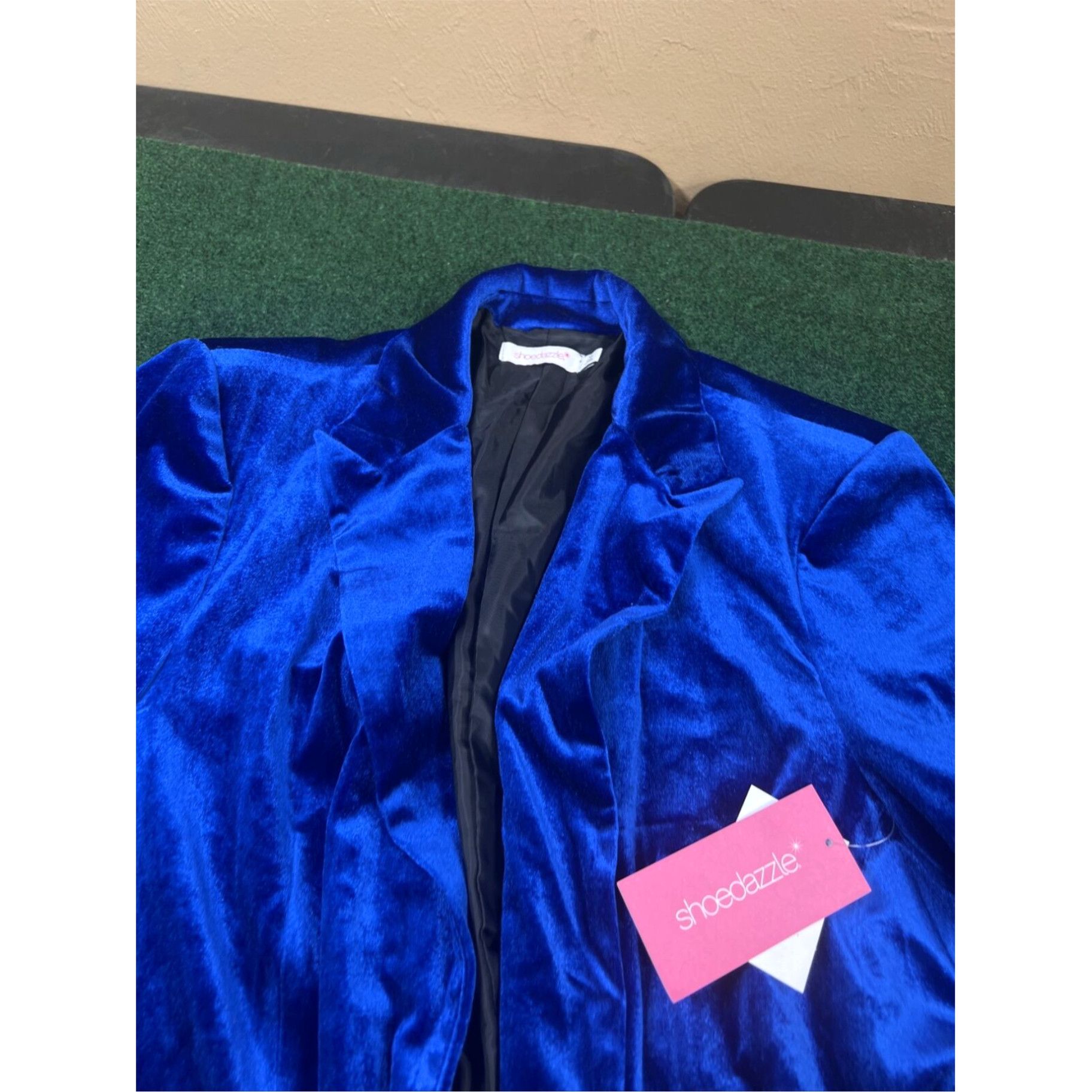 Vintage ShoeDazzle Soft Blazer Jacket Tie Knot Blue Size-XL New $64.95 Size XL / US 12-14 / IT 48-50 - 7 Thumbnail