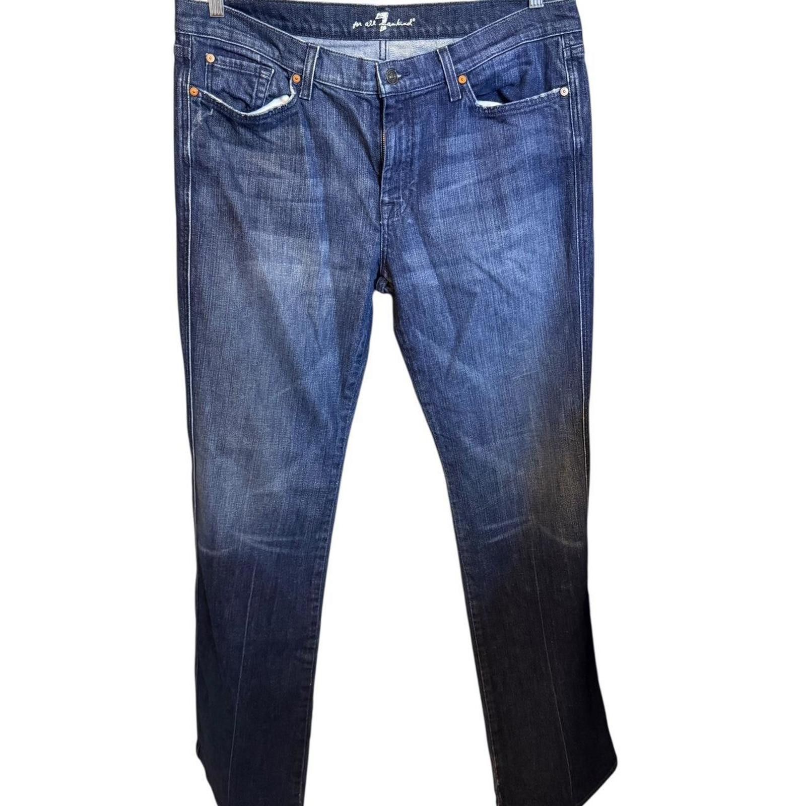 7 For All Mankind 7 For All Mankind Blue Straight Leg Jeans Size 38 Size 38" / US 16 / IT 52 - 1 Thumbnail