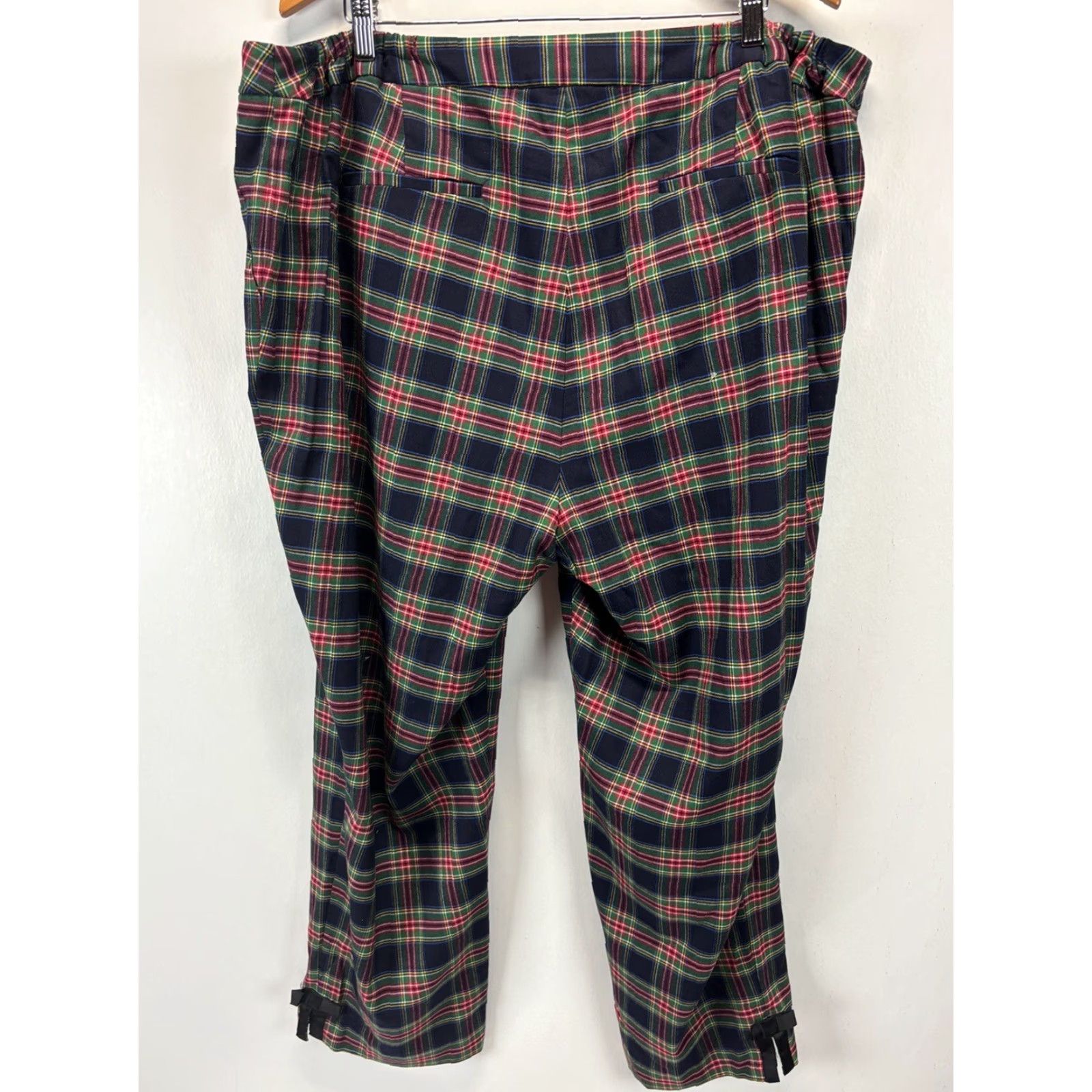 Talbots Talbots Plaid Wool Blend Pants 24W Plus Elastic Sides Tartan Bows Multicolor Womens Size 42" / US 20 - 3 Thumbnail