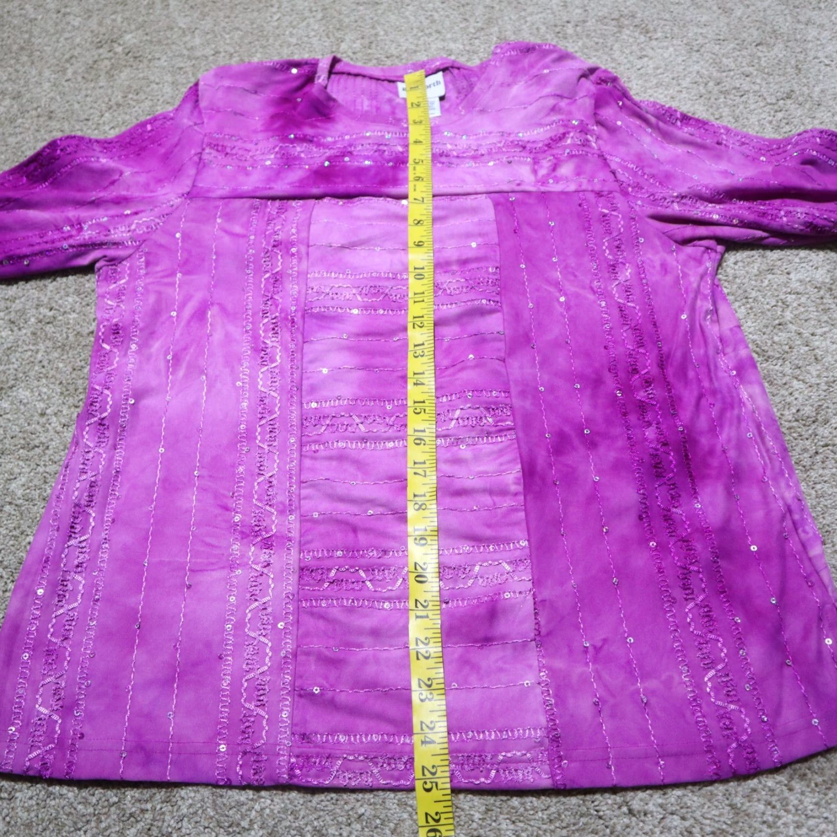 Vintage BonWorth Shirt Adult Women S Purple Blouse With Rhinestone Top Half Sleeve Knit Polyester Round Neck 3/4 Sleeve Casual Workwear 2000s USA Size S / US 4 / IT 40 - 7 Thumbnail