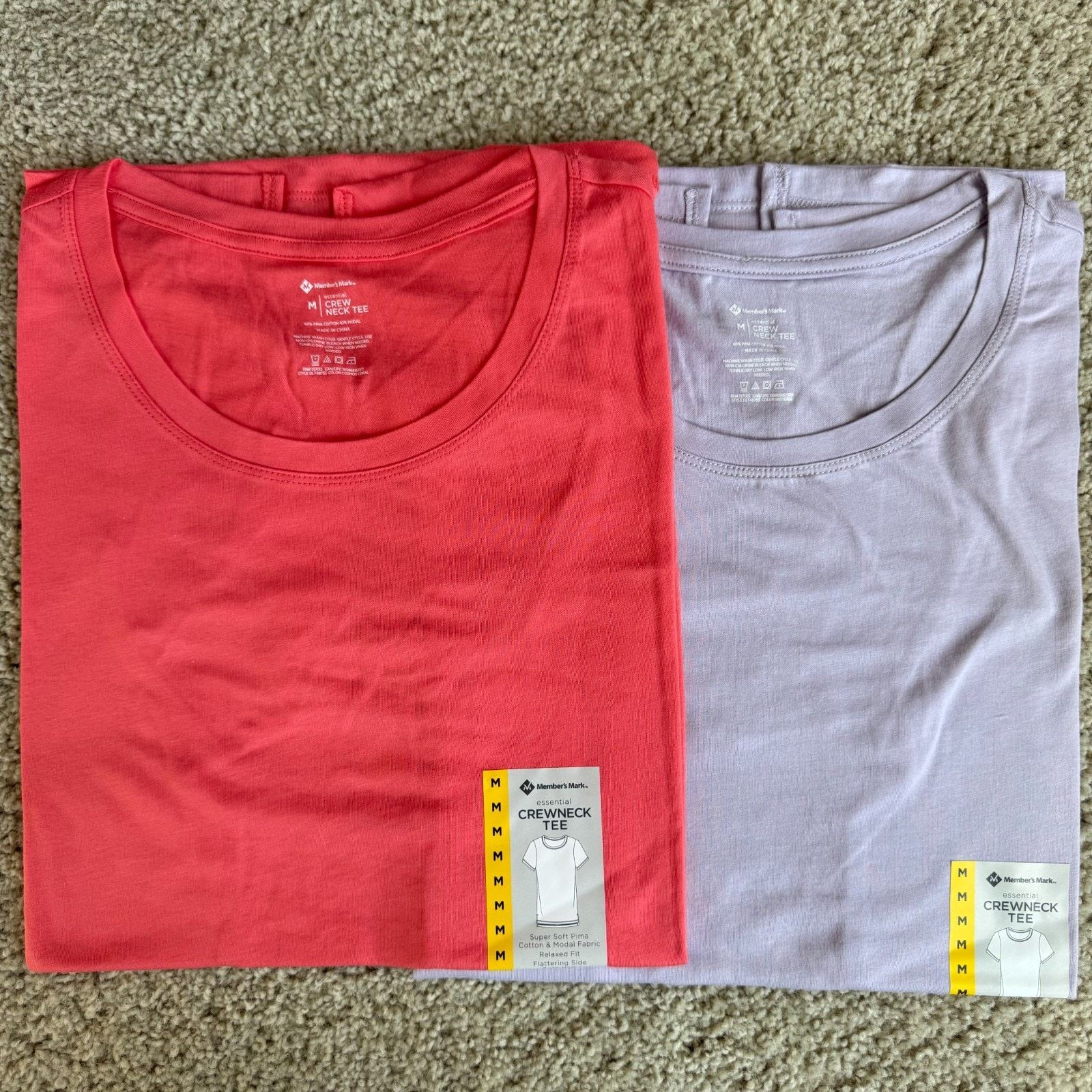 Other NWT Basic Crewneck Tee Set of 2 Medium Relaxed Coral Purple Size M / US 6-8 / IT 42-44 - 1 Preview