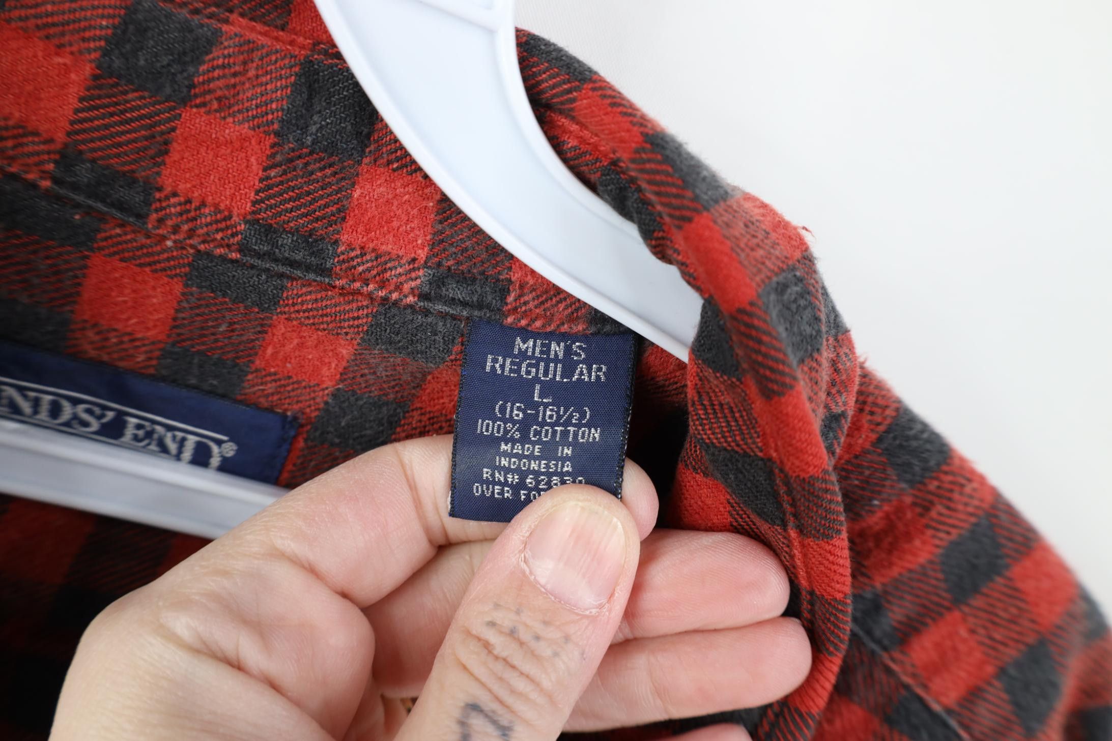 Lands' End Vintage 90s Lands End Collared Button Down Shirt Plaid Size US L / EU 52-54 / 3 - 8 Thumbnail
