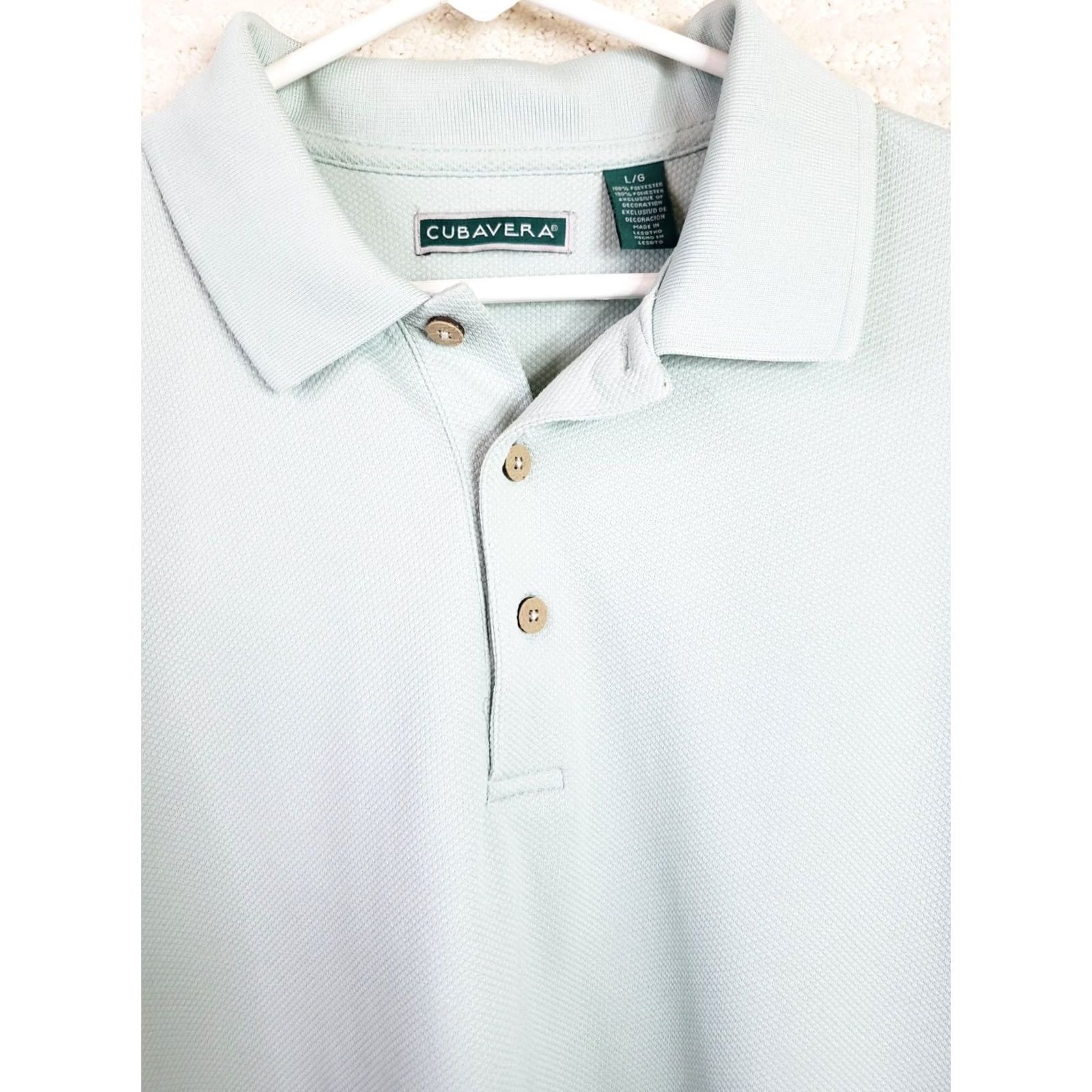 Cubavera Cubavera Polo Shirt Mens L Mint Green Lightweight Golf Casual Shirt Size US L / EU 52-54 / 3 - 3 Thumbnail