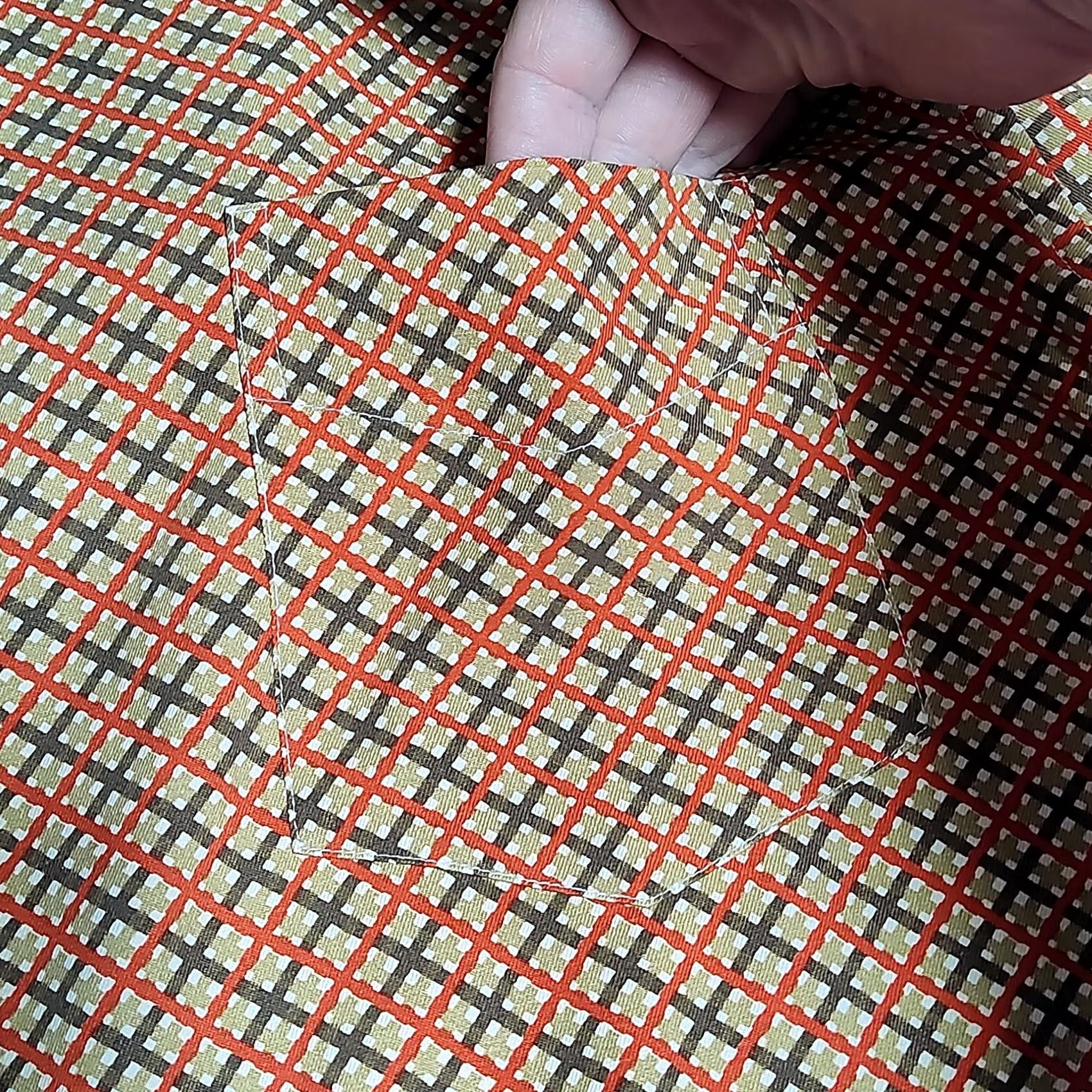 Vintage Bobby Chan Silk Button-Up Shirt XL Orange Brown Diagonal Check Men EUC Size US XL / EU 56 / 4 - 5 Thumbnail
