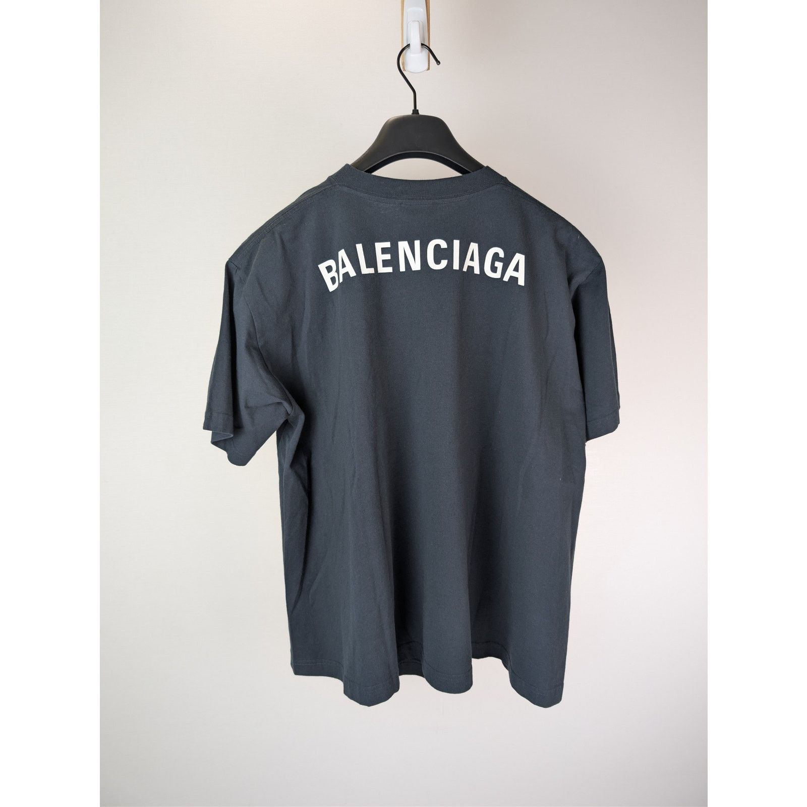 Balenciaga o1rshd1 Light Jersey Balenciaga Logo Top T-Shirt Washed Navy Size US M / EU 48-50 / 2 - 1 Thumbnail