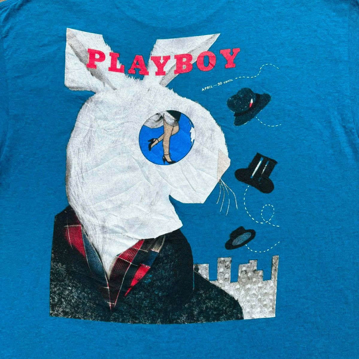 Playboy PLAYBOY T Shirt Mens L Period Cover Bunny Blue Tee Shirt Size US L / EU 52-54 / 3 - 4 Thumbnail